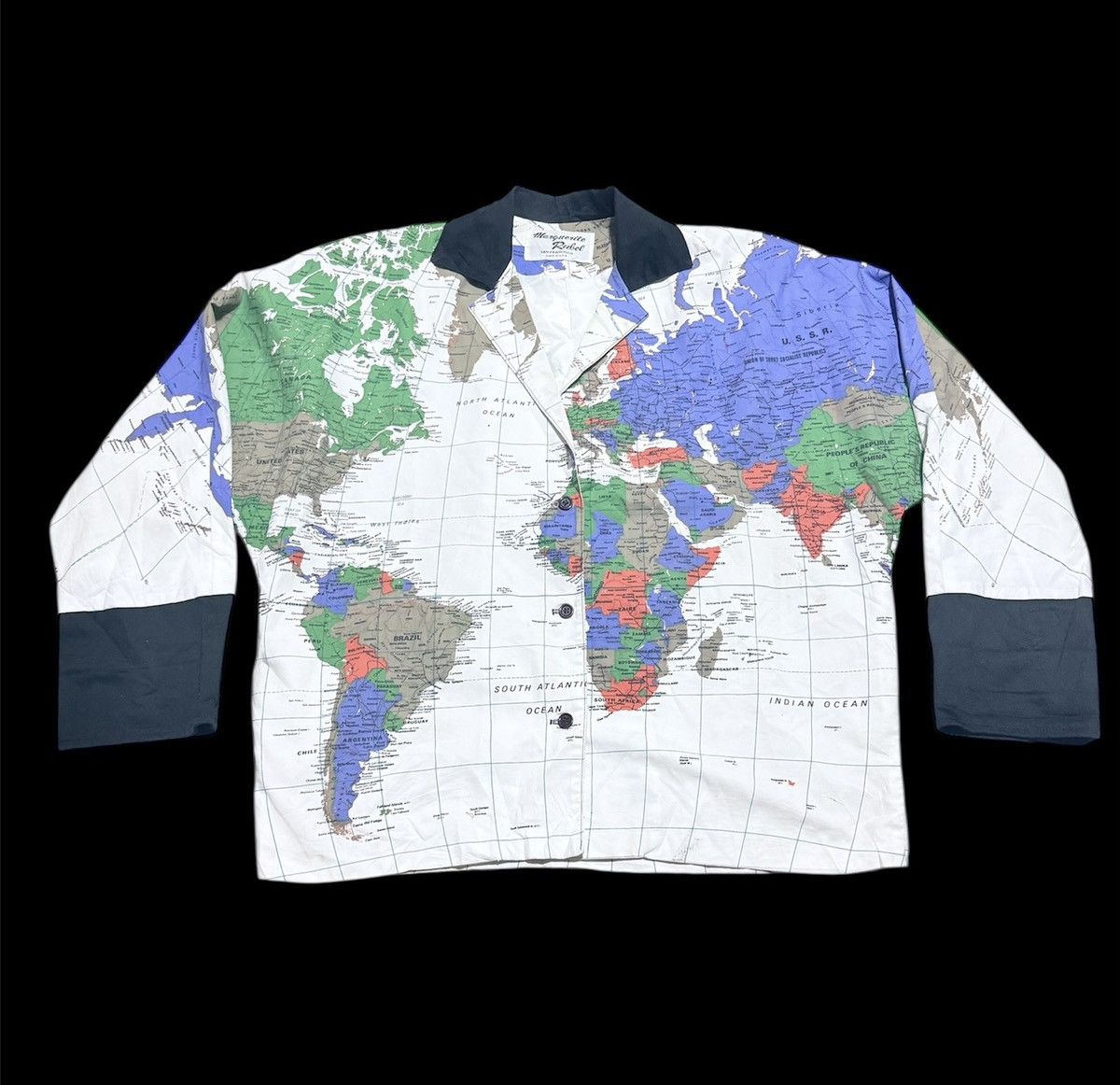 Vintage Vtg light blazer marguerite rubel wearing the map Size US XL / EU 56 / 4 - 1 Thumbnail