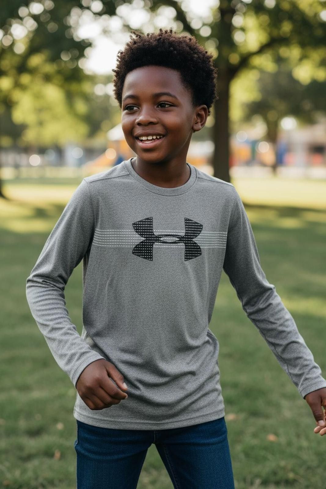 Under Armour Under Armour Kids Long Sleeve Activewear Shirt, Gray Size US L / EU 52-54 / 3 - 1 Thumbnail