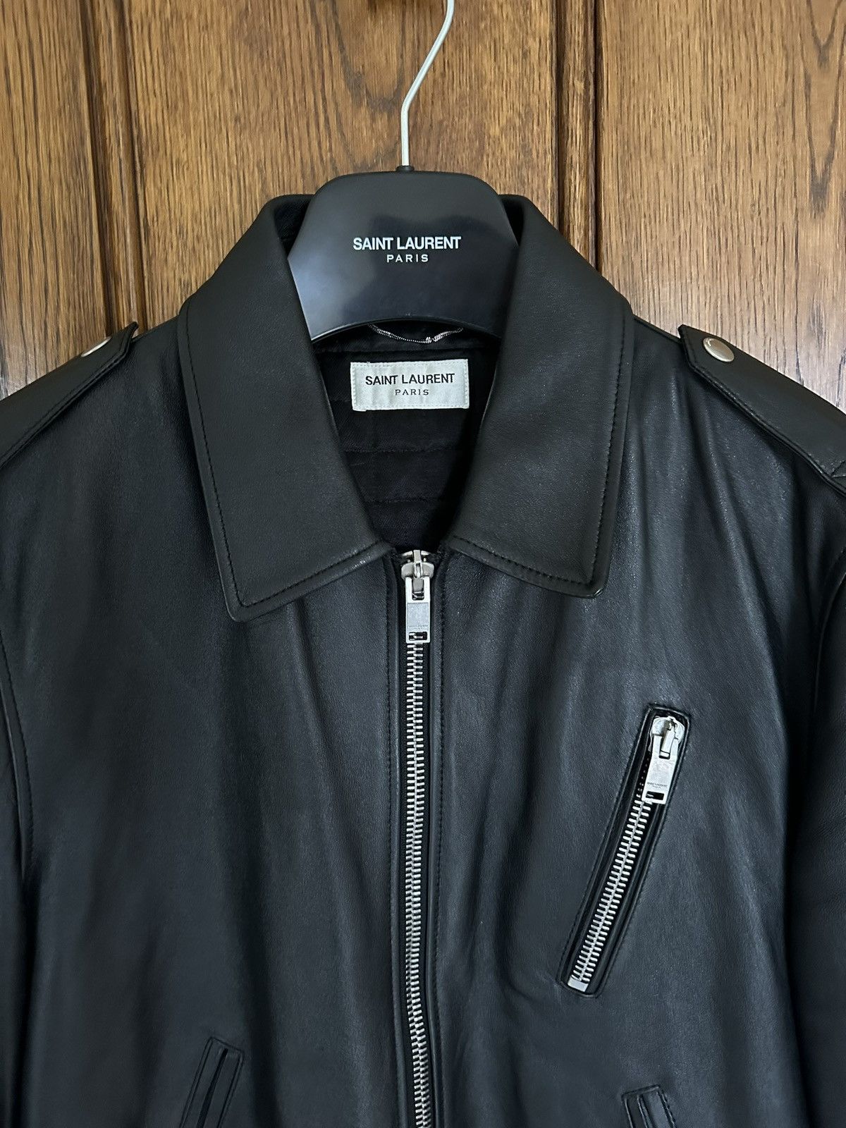 Saint Laurent Paris FW15 Saint Laurent aviator leather jacket 52 Hedi grail Size US L / EU 52-54 / 3 - 12 Thumbnail
