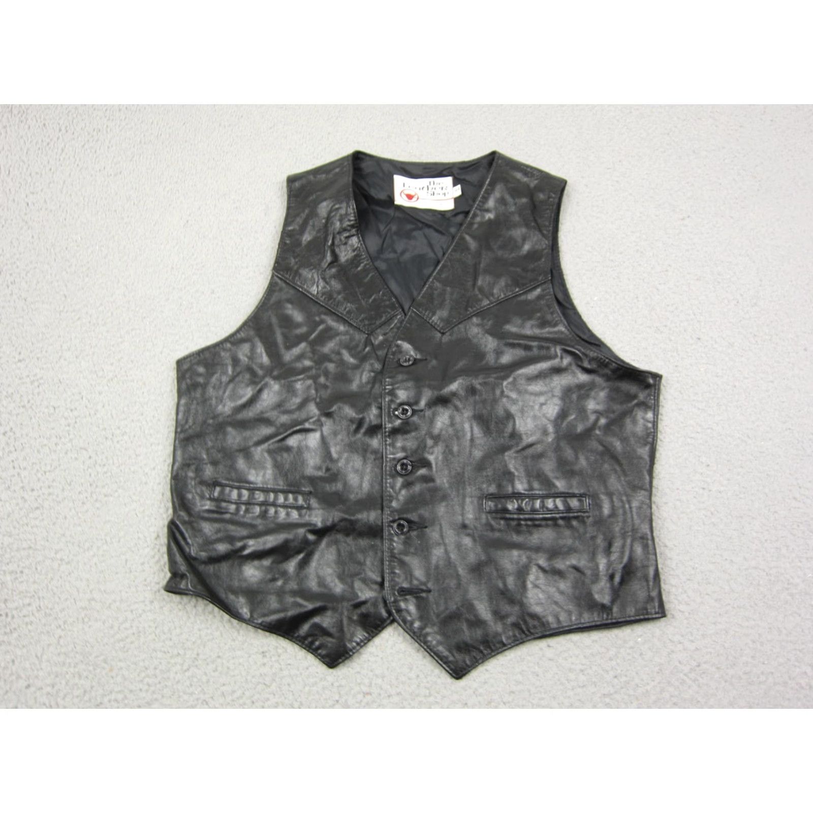 Sears VINTAGE Sears Leather Vest Mens 44 Large Black Western Motorcycle Biker 70s 80s Size US S / EU 44-46 / 1 - 2 Thumbnail