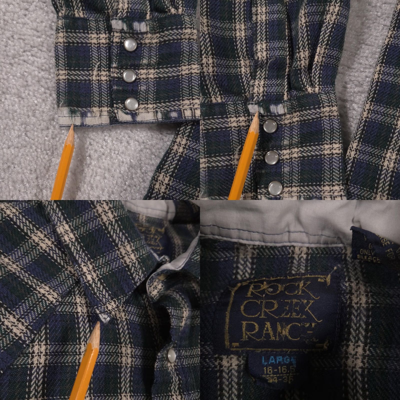 Vintage VINTAGE Rock Creek Ranch Shirt Mens Large Plaid Pearl Snap Western Look Cowboy Size US L / EU 52-54 / 3 - 8 Thumbnail