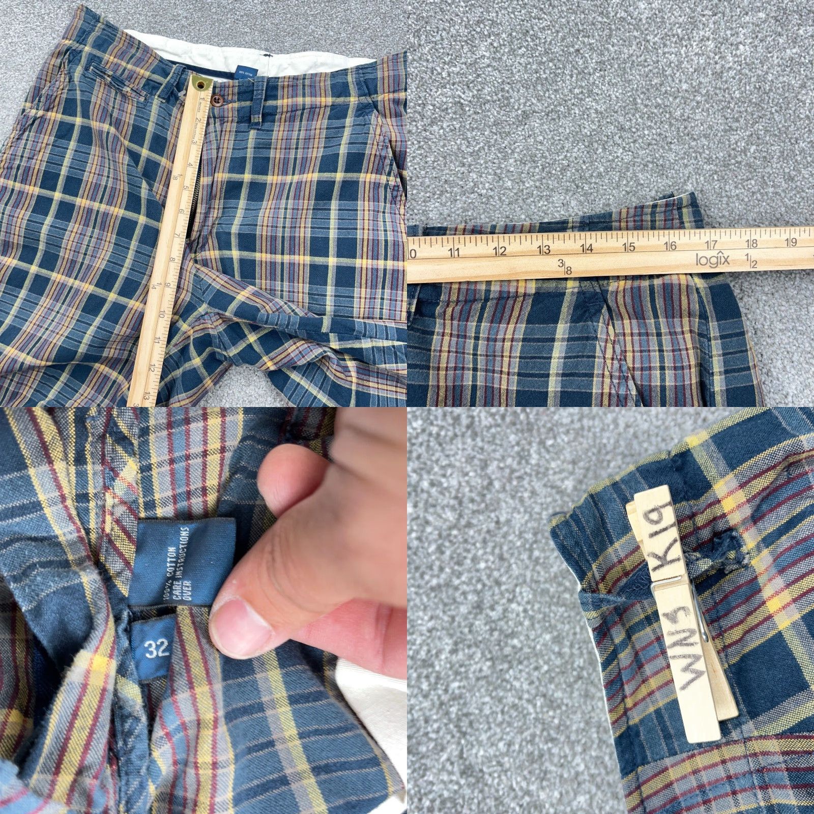 Polo Ralph Lauren VINTAGE Polo Ralph Lauren Chino Shorts Men 32 Blue Plaid Classic Casual Knit Summer Size US XS / EU 42 / 0 - 8 Thumbnail