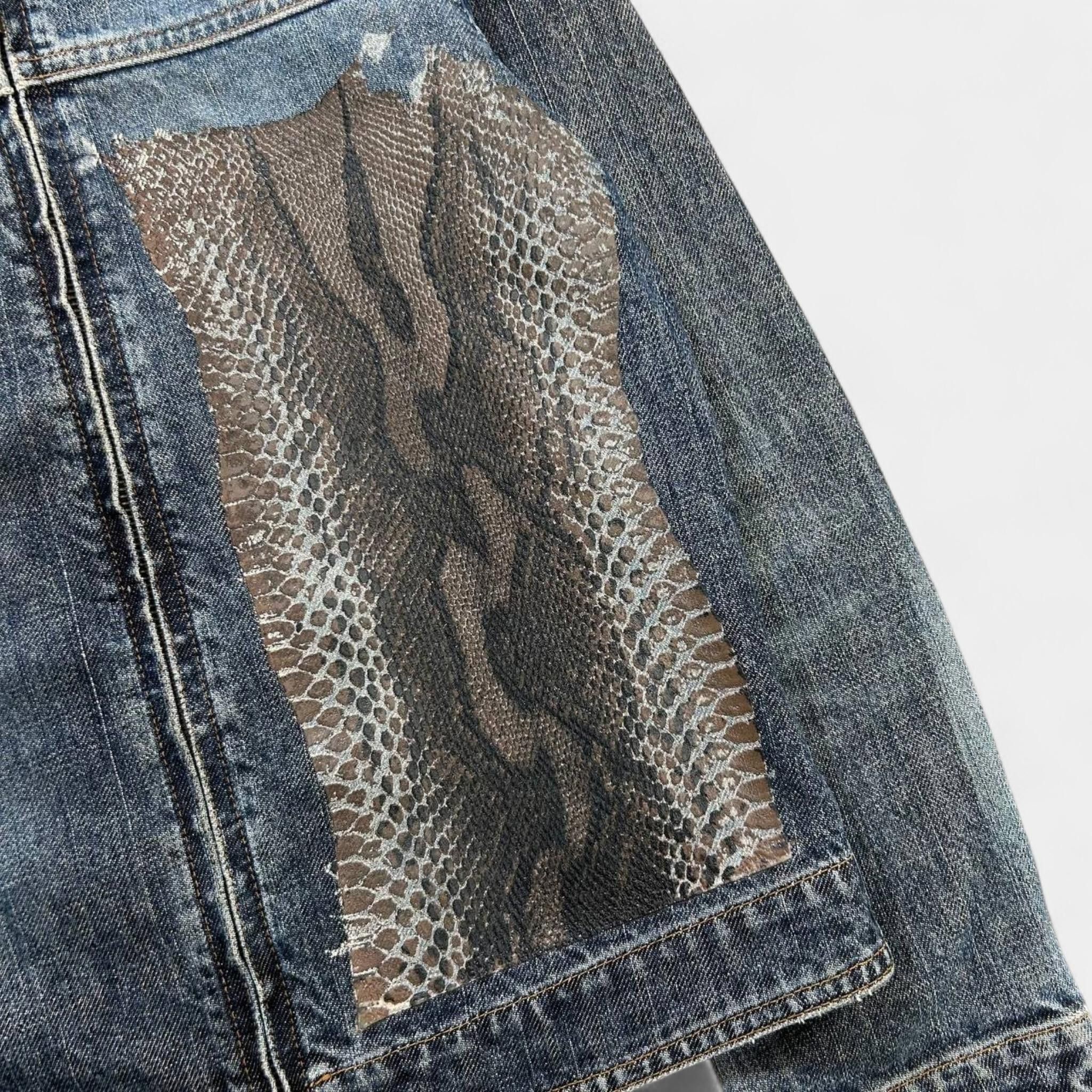 Just Cavalli Just Cavalli Snake Skin Patch Denim Jacket Size S / US 4 / IT 40 - 3 Thumbnail