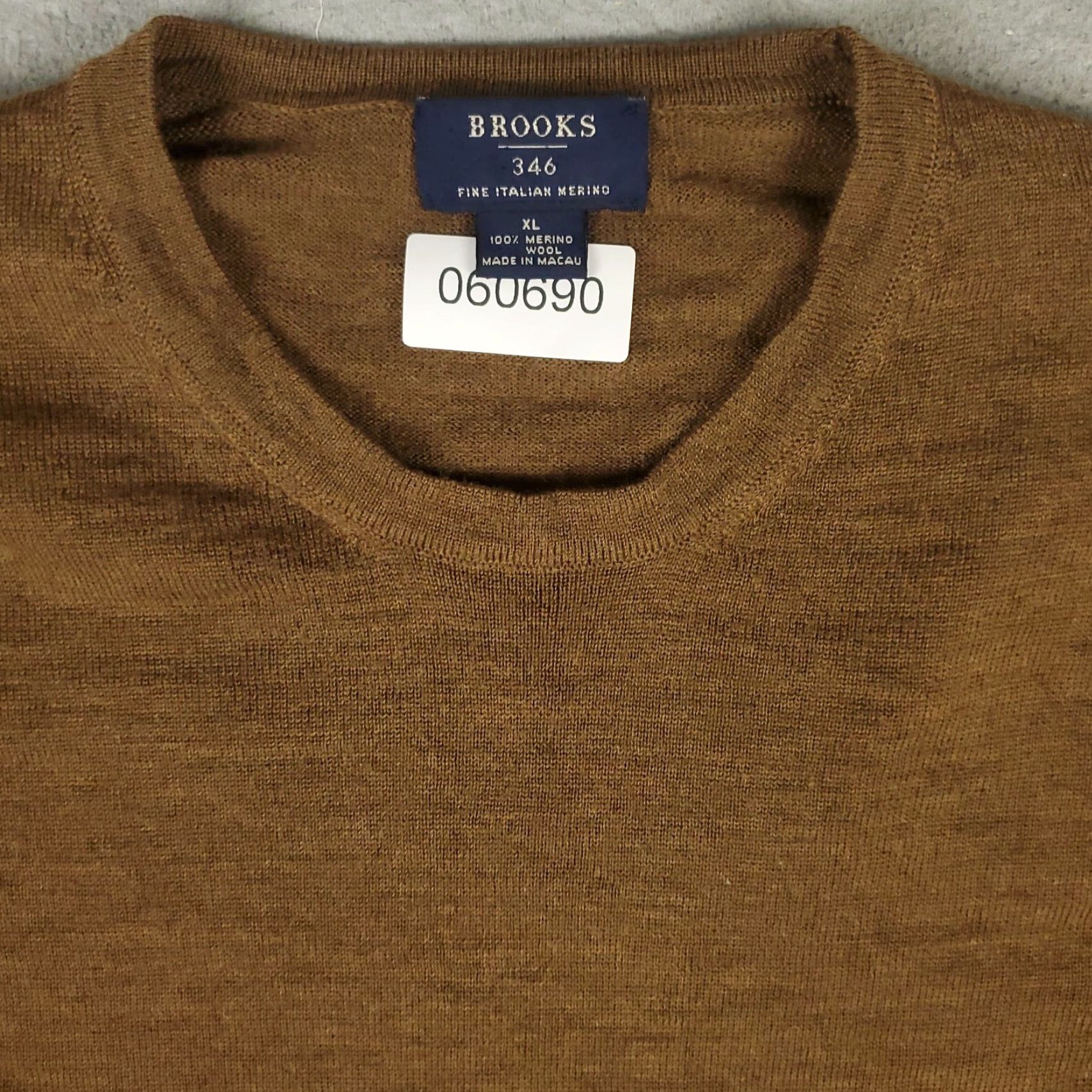Brooks Brothers Brooks Brothers Sweater Mens XL Brown Wool Pullover Lightweight Crew Neck Size US XL / EU 56 / 4 - 2 Thumbnail