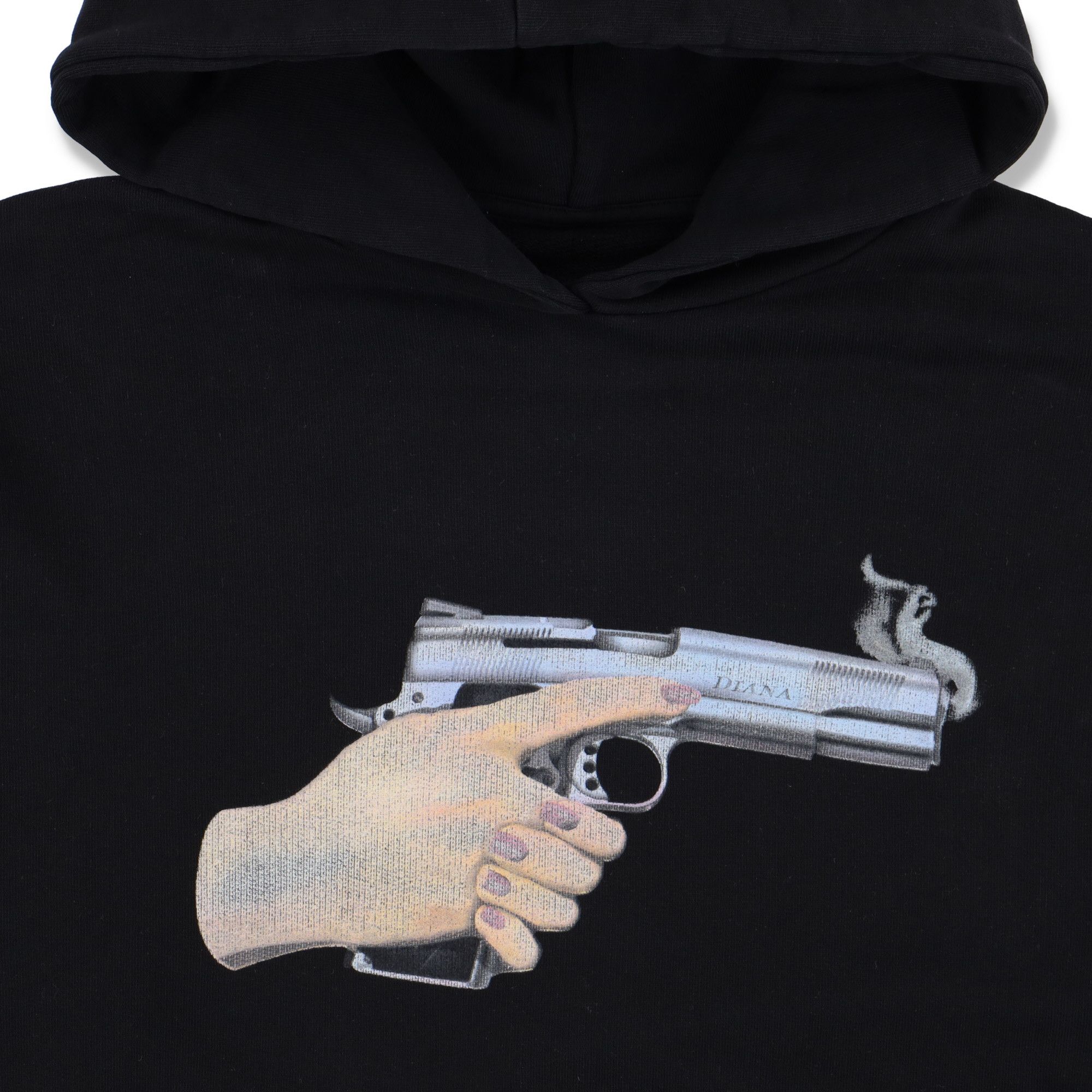 Off-White Aged Black Diana Gun Diagonals Oversized Hoodie Size XS / US 0-2 / IT 36-38 - 2 Thumbnail
