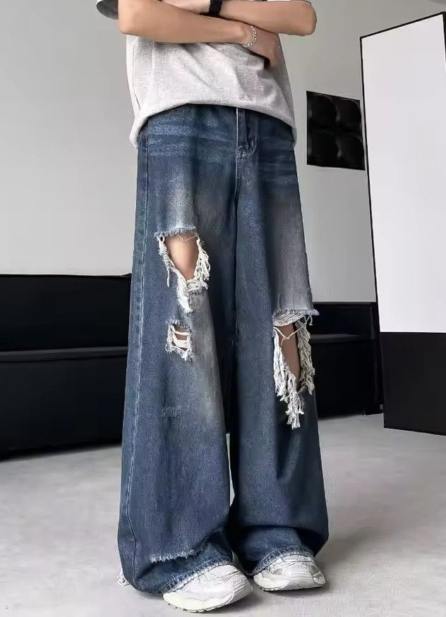 Jean × Vintage Hip Hop Ripped Baggy Jeans Size US 31 - 2 Thumbnail