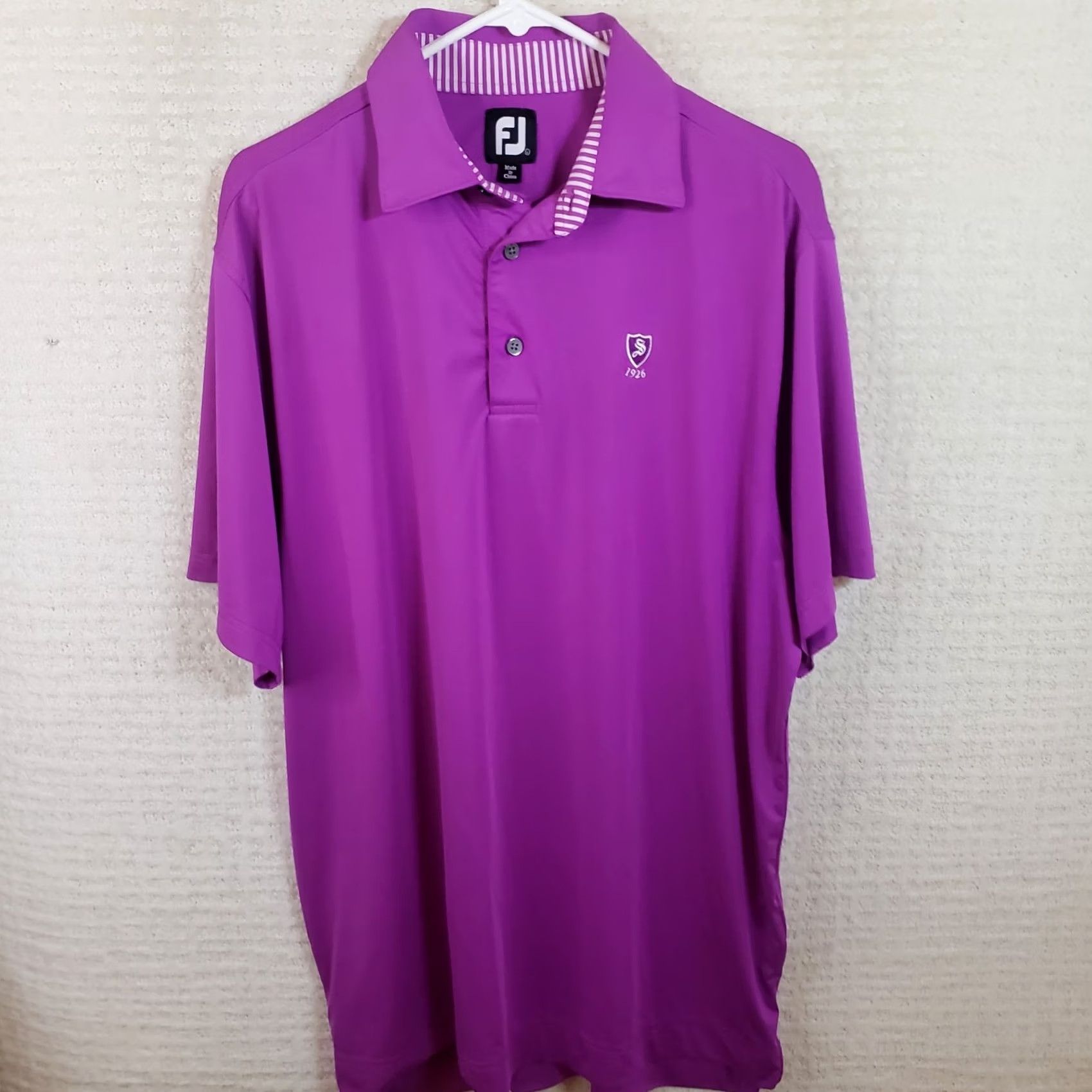 Footjoy FootJoy Polo Golf Shirt Men's L Purple Solid Short Sleeve FJ Performance Size US L / EU 52-54 / 3 - 2 Thumbnail