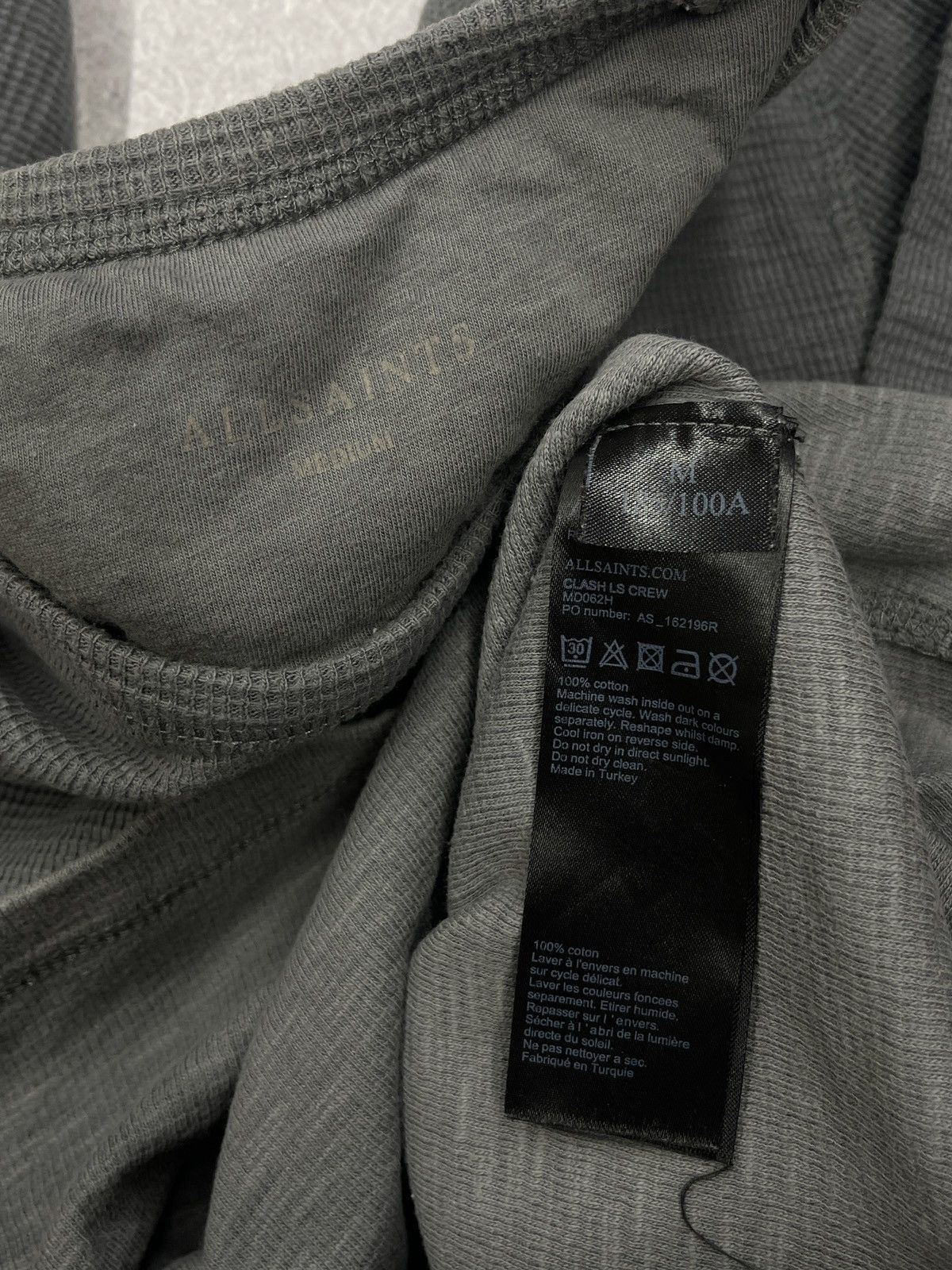 Allsaints Mens AllSaints Clash Longsleeve Crew Grey Size US M / EU 48-50 / 2 - 6 Thumbnail