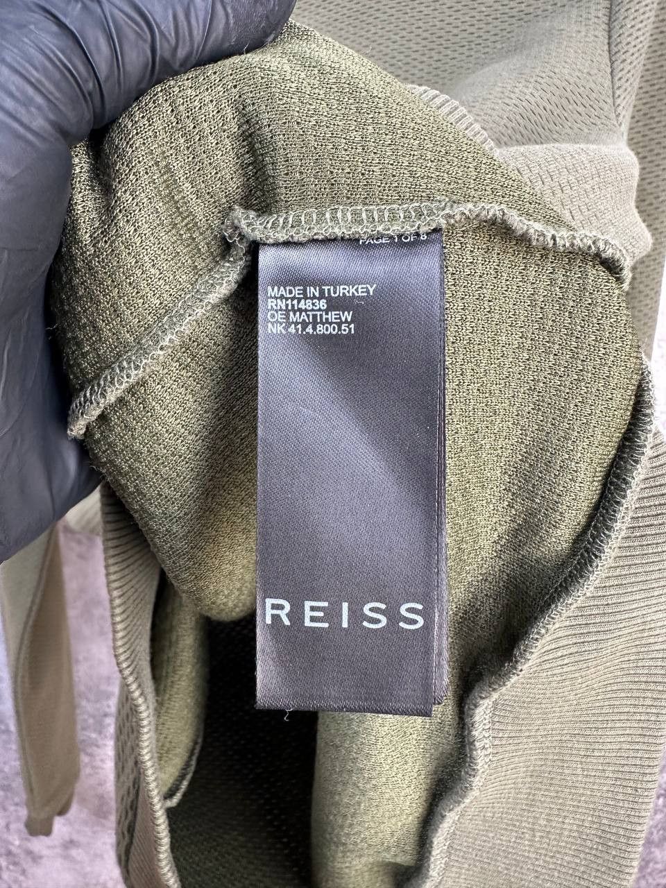 Reiss REISS Khaki Matthew Textured Cotton Blend Jumper Long Sleeve Size US S / EU 44-46 / 1 - 11 Thumbnail