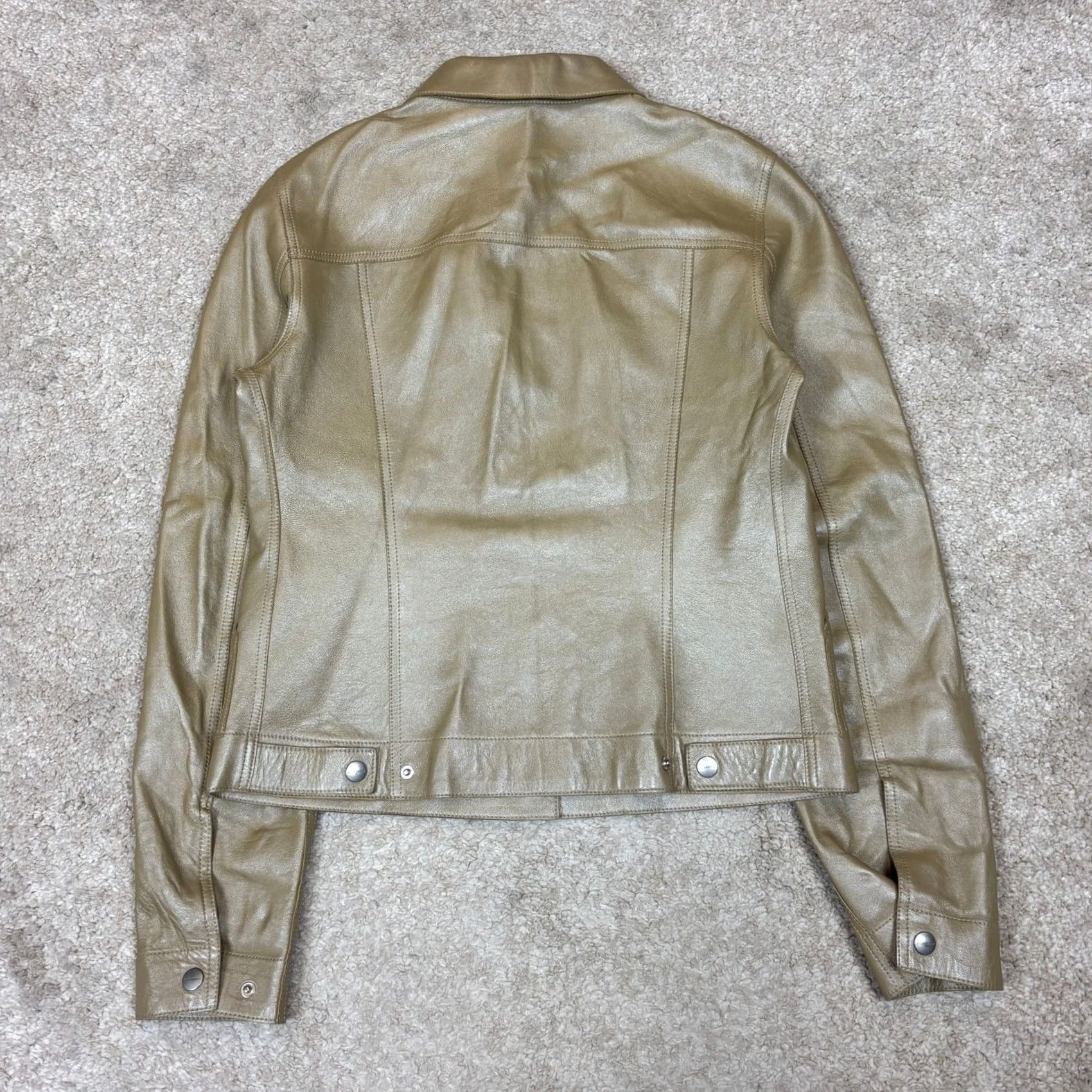 Jil Sander Jil Sander Raf Simons Leather Jacket Women 36 Minimalist Quiet Luxury Gold Leather Jacket Womens 36 Quiet Luxury Vas? Size XS / US 0-2 / IT 36-38 - 3 Thumbnail