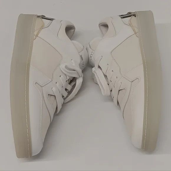 Jimmy Choo Jimmy Choo Men's White Florent Low-Top Sneakers - EU43/US10 Size US 10 / EU 43 - 5 Thumbnail