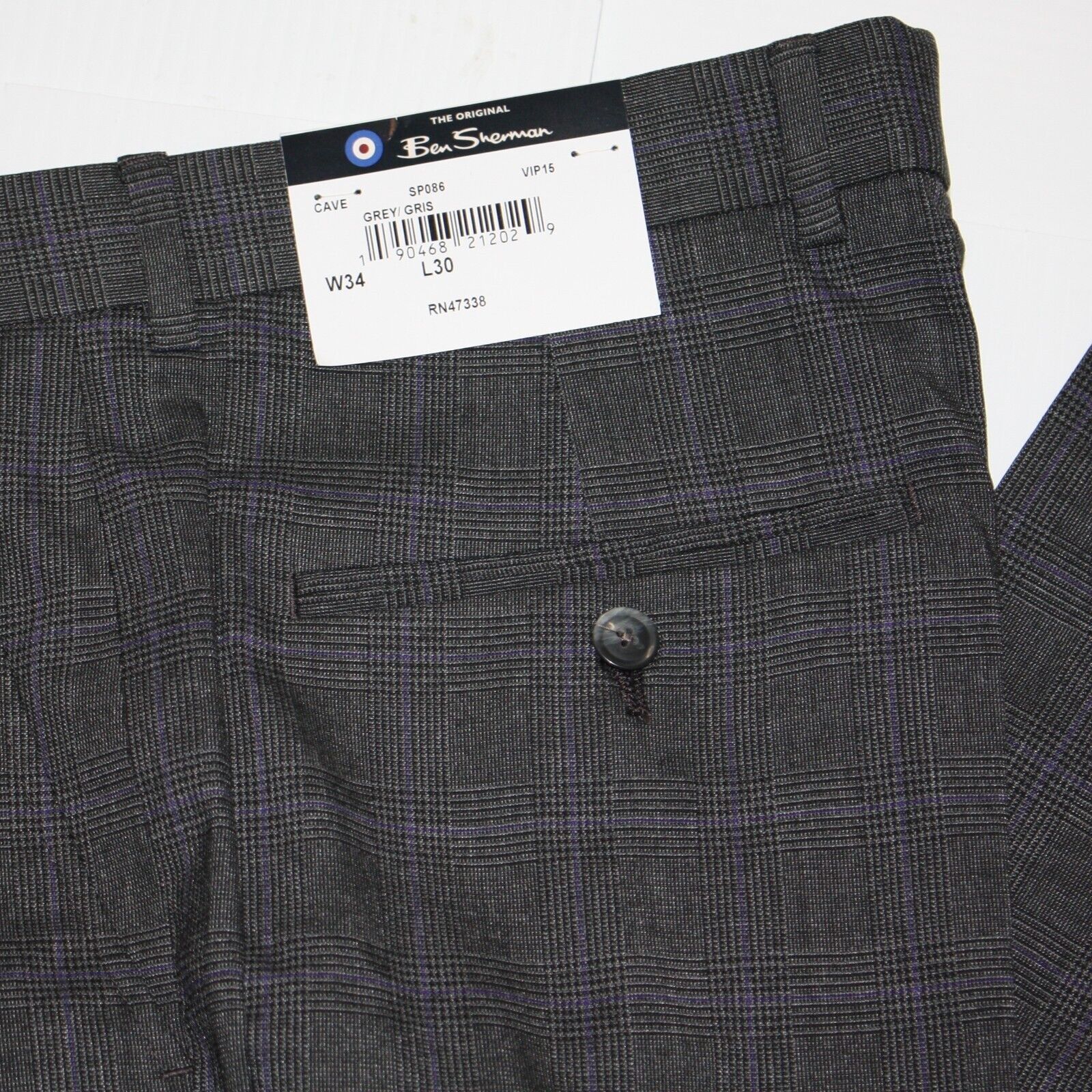 Ben Sherman Men's Plaid Suit Separates Pants Trousers size W34 L30 NWT Size 34R - 4 Thumbnail