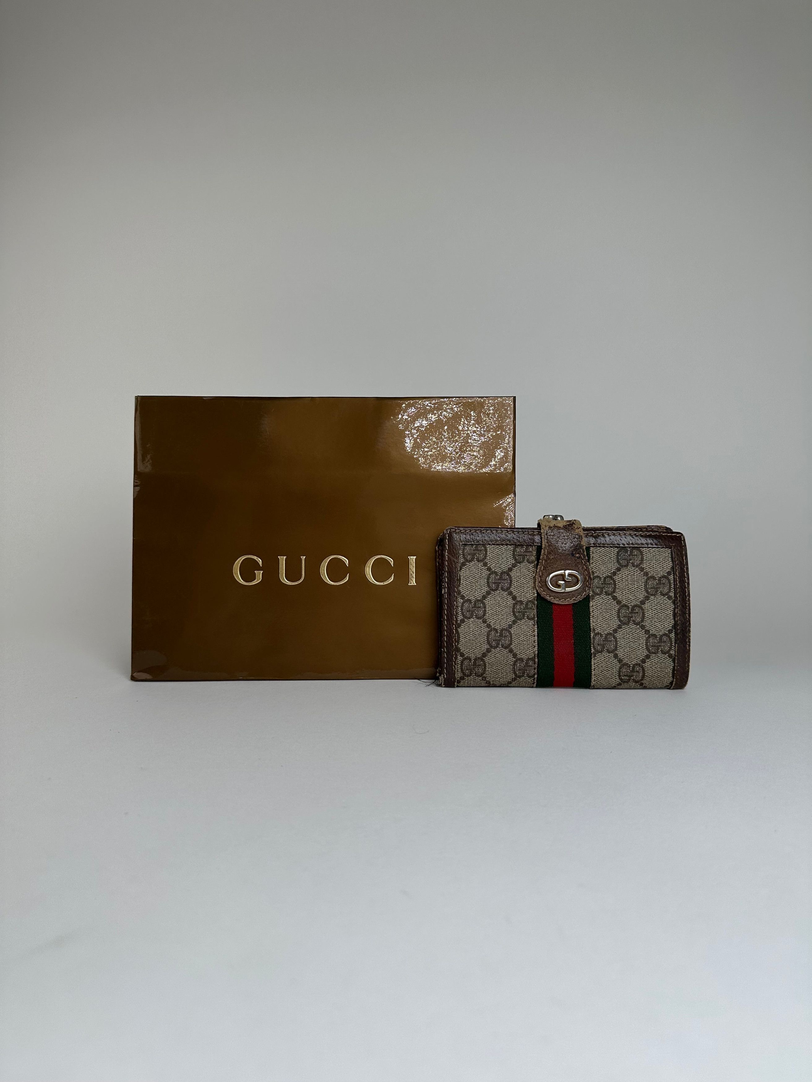 Gucci Vintage GG Canvas Bifold Wallet Beige Brown Size ONE SIZE - 1 Thumbnail