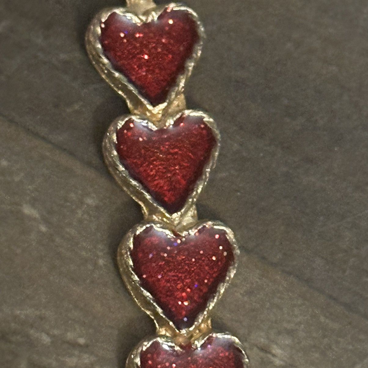Other Red glittery hearts dangle earrings Size ONE SIZE - 3 Thumbnail