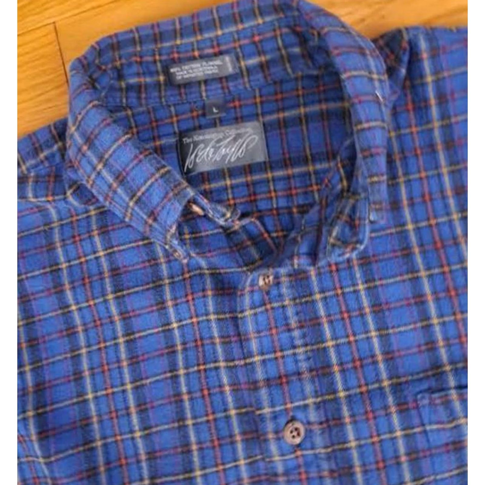 Lord & Taylor VINTAGE Lord&Taylor Blue Plaid Cotton Flannel Shirt L Men Button-Up Button-Down Collar Size US L / EU 52-54 / 3 - 2 Thumbnail