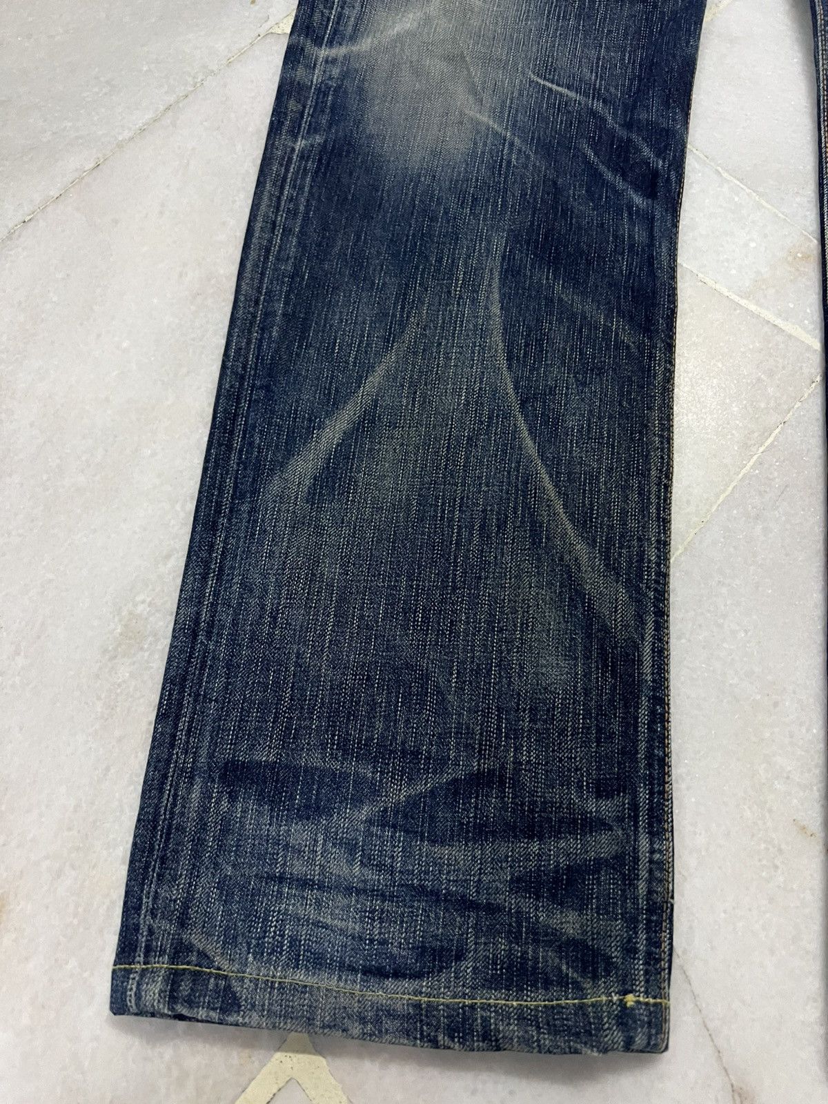 Edwin × Japanese Brand × Jean Edwin 503 Blue Trip Distress Jean Size US 31 - 3 Thumbnail
