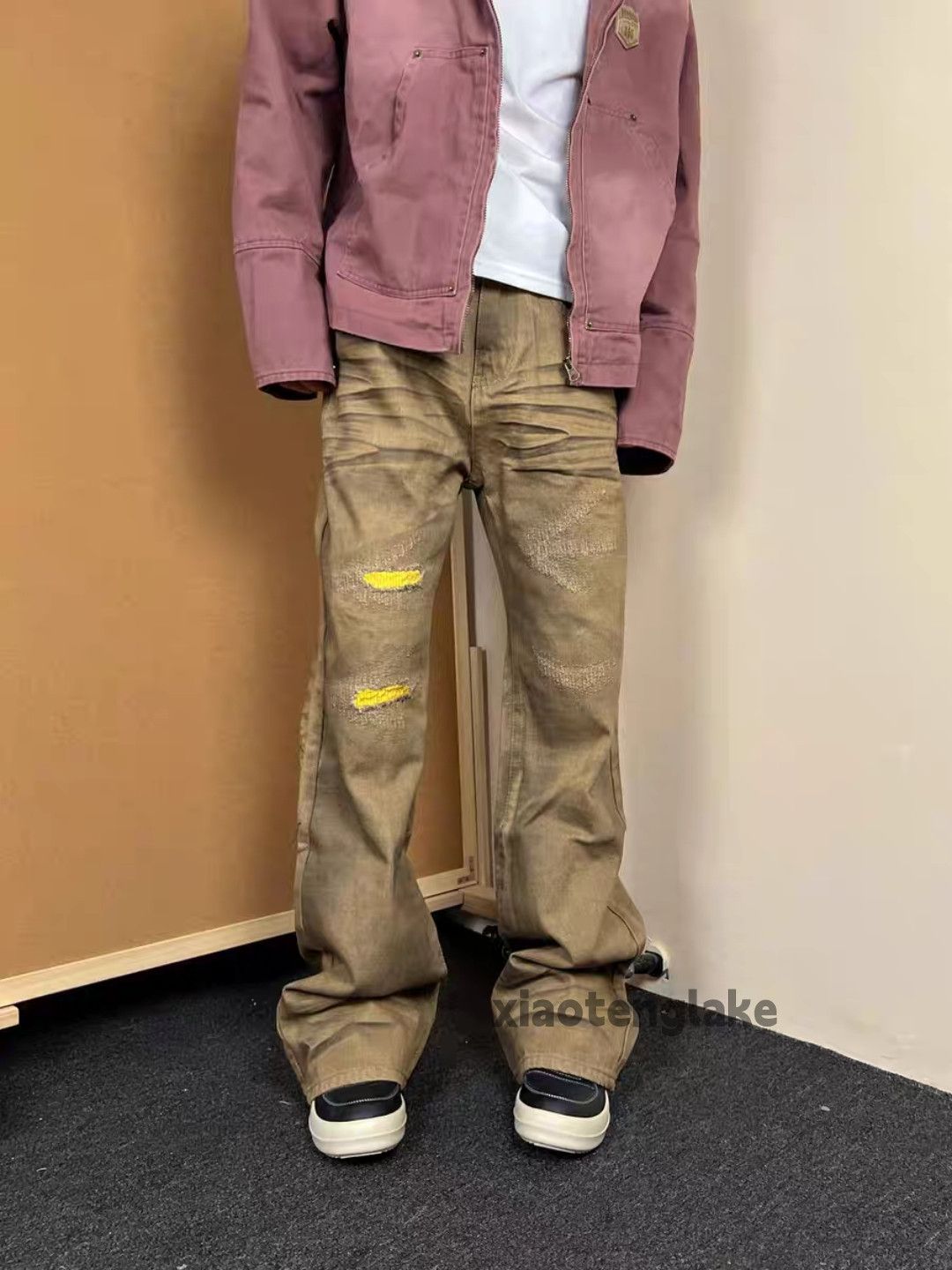 Jean × Vintage washed faded stain punk damaged ripped grunge jeans Size US 32 / EU 48 - 3 Thumbnail
