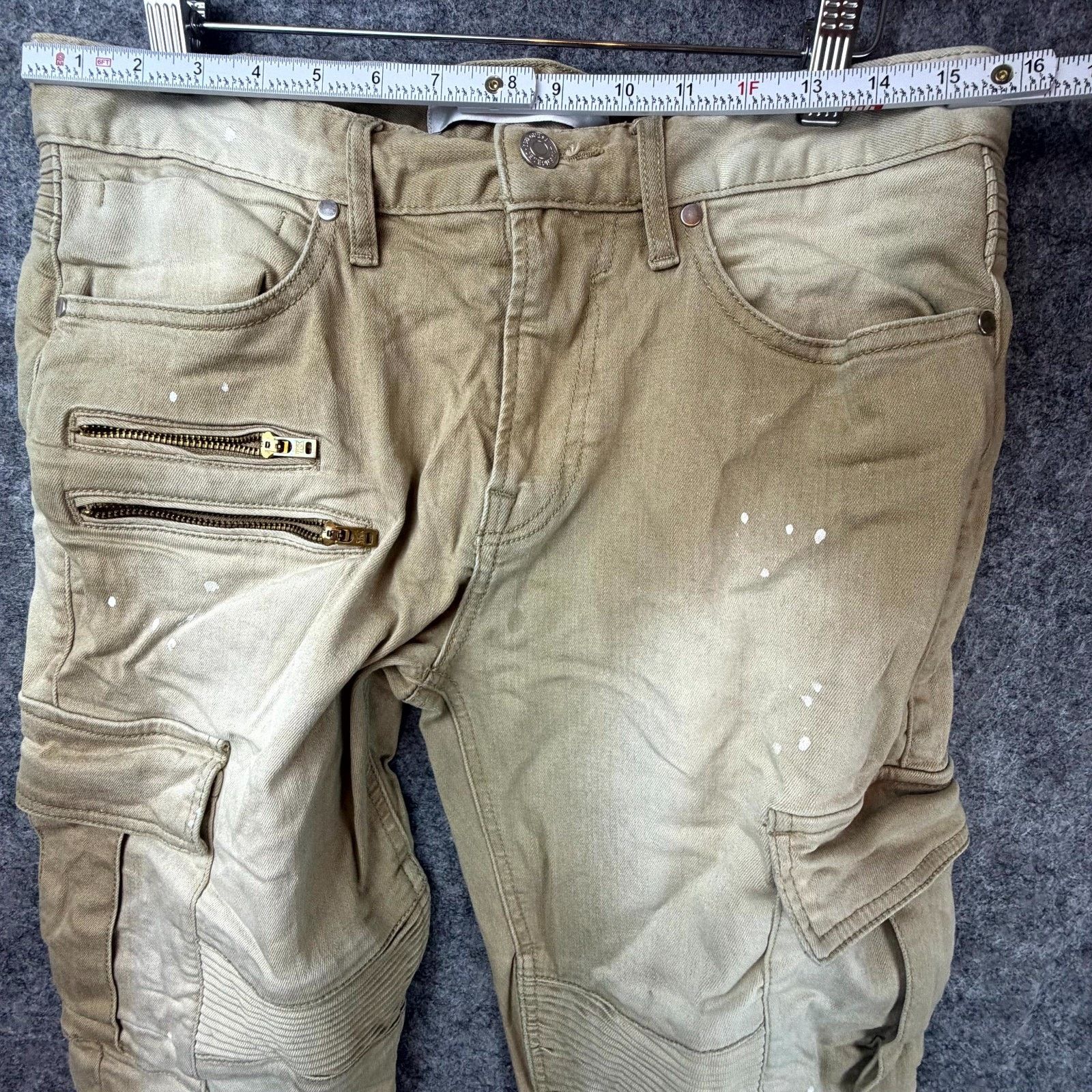 Guess Guess Jeans 32 Beige Slim Tapered Streetwear Paint Grunge Size US 32 / EU 48 - 3 Thumbnail