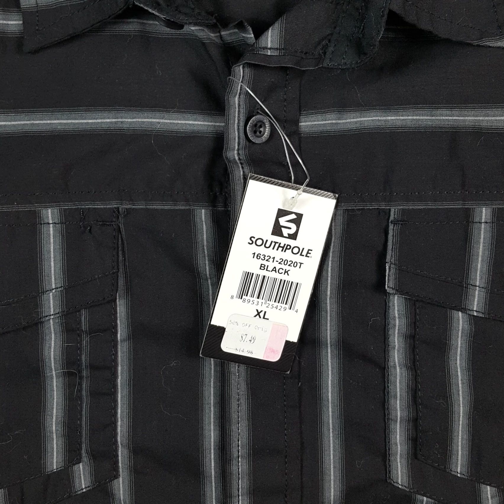 Southpole VINTAGE Y2K Southpole Black Striped Button-Up Shirt XL Mens Grunge Preppy Collared Retro Surf 90s Size US XL / EU 56 / 4 - 4 Thumbnail
