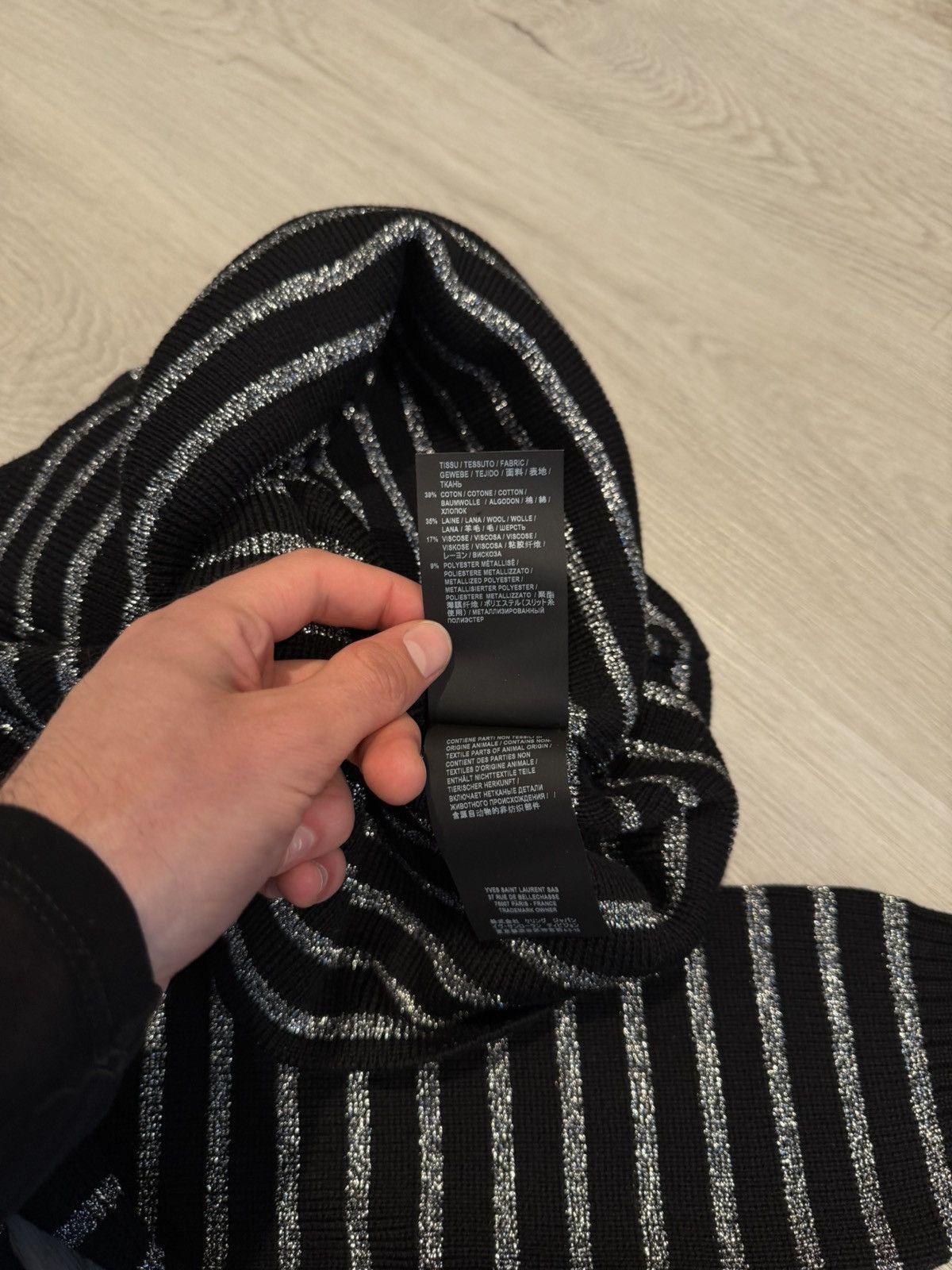 Saint Laurent Paris s/s 2019 glitter striped sailor sweater!! Size US S / EU 44-46 / 1 - 8 Thumbnail