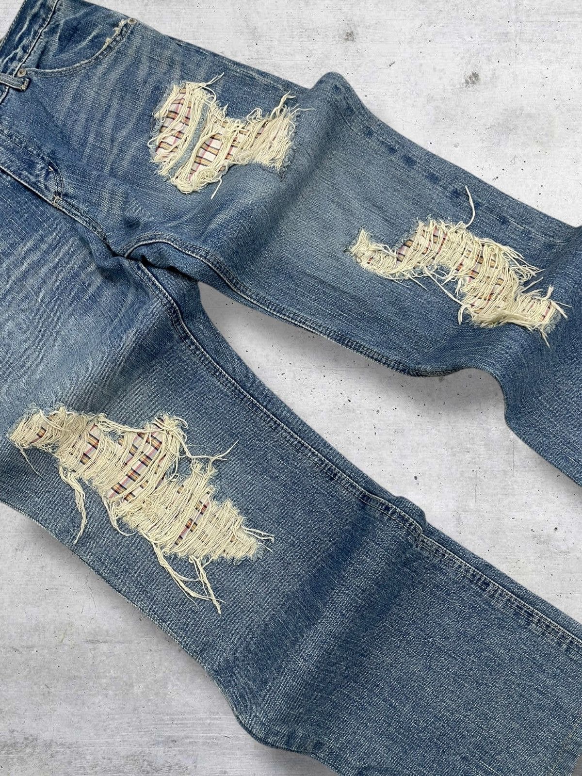 semanticdesign VINTAGE DENIM LAB JAPAN DESIGNER 90S OG RIPPED GRUNGE DENIM Size US 32 / EU 48 - 6 Thumbnail