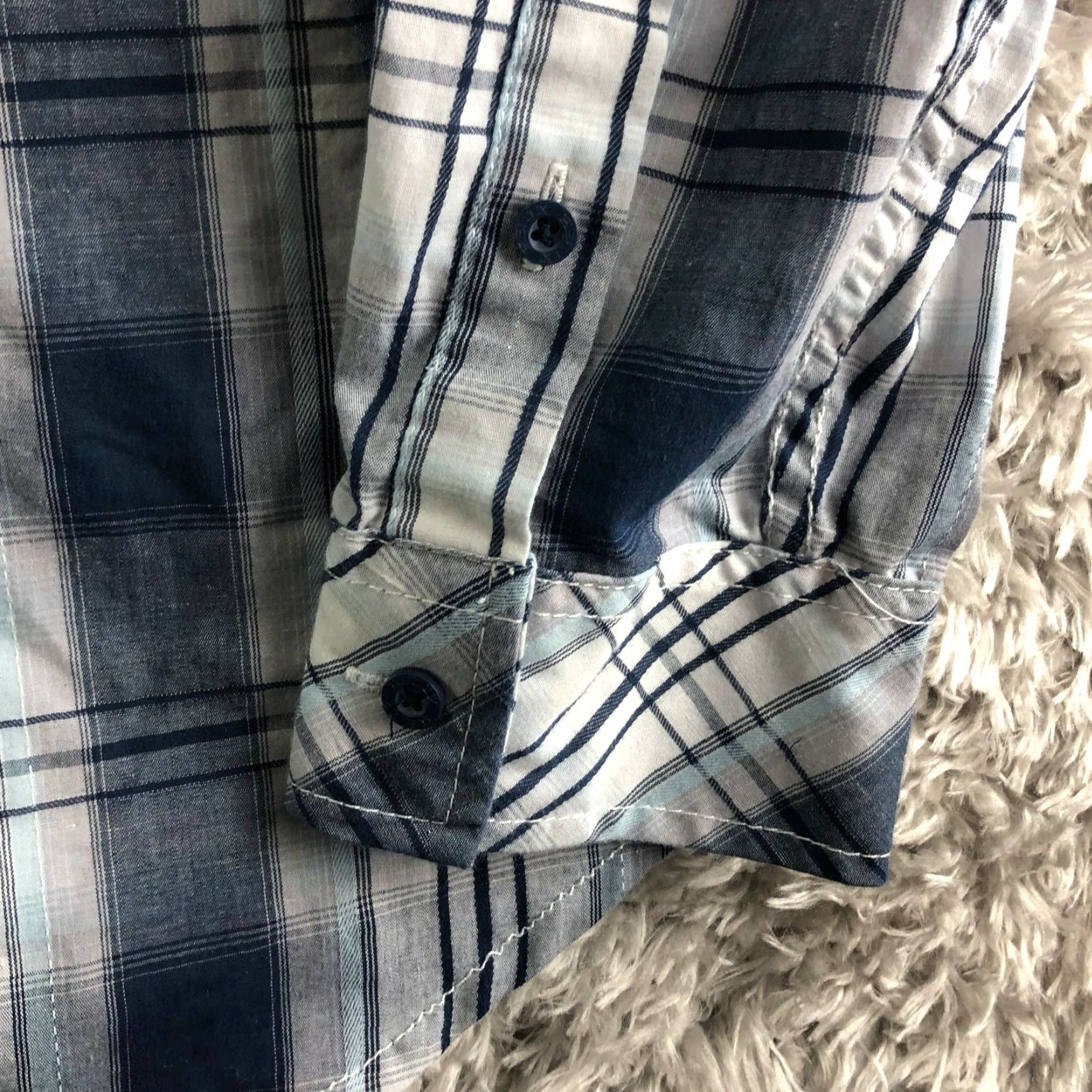 Vintage Helix Mens XL Athletic Fit Blue Striped Long Sleeve Spread Collar Shirt Size US XL / EU 56 / 4 - 4 Thumbnail