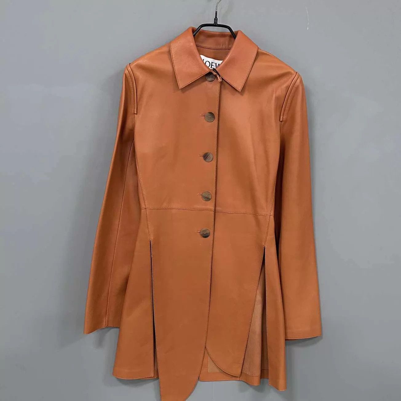 Loewe LOEWE Orange Notch Lapel Single-Button Leather Jacket 34 Size XXS / US 00 / IT 34 - 1 Thumbnail