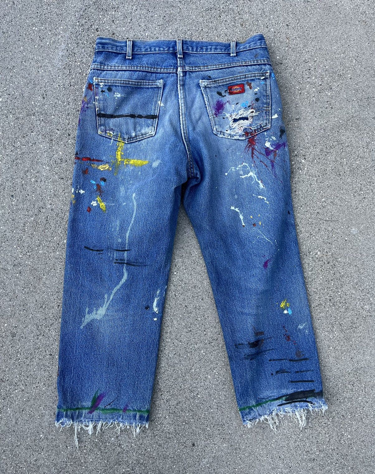 Vintage Dickies Work Carpenter Painter Pants Thrashed Distressed Size US 33 - 2 Thumbnail