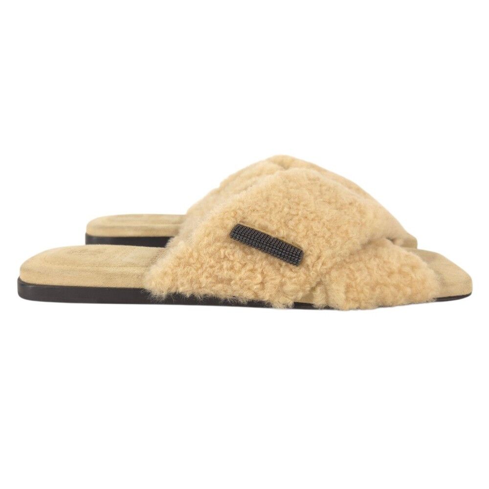 Brunello Cucinelli Brunello Cucinelli Monili Shearling Slide Sandals US 5 EU 35 Size US 5 / IT 35 - 4 Thumbnail