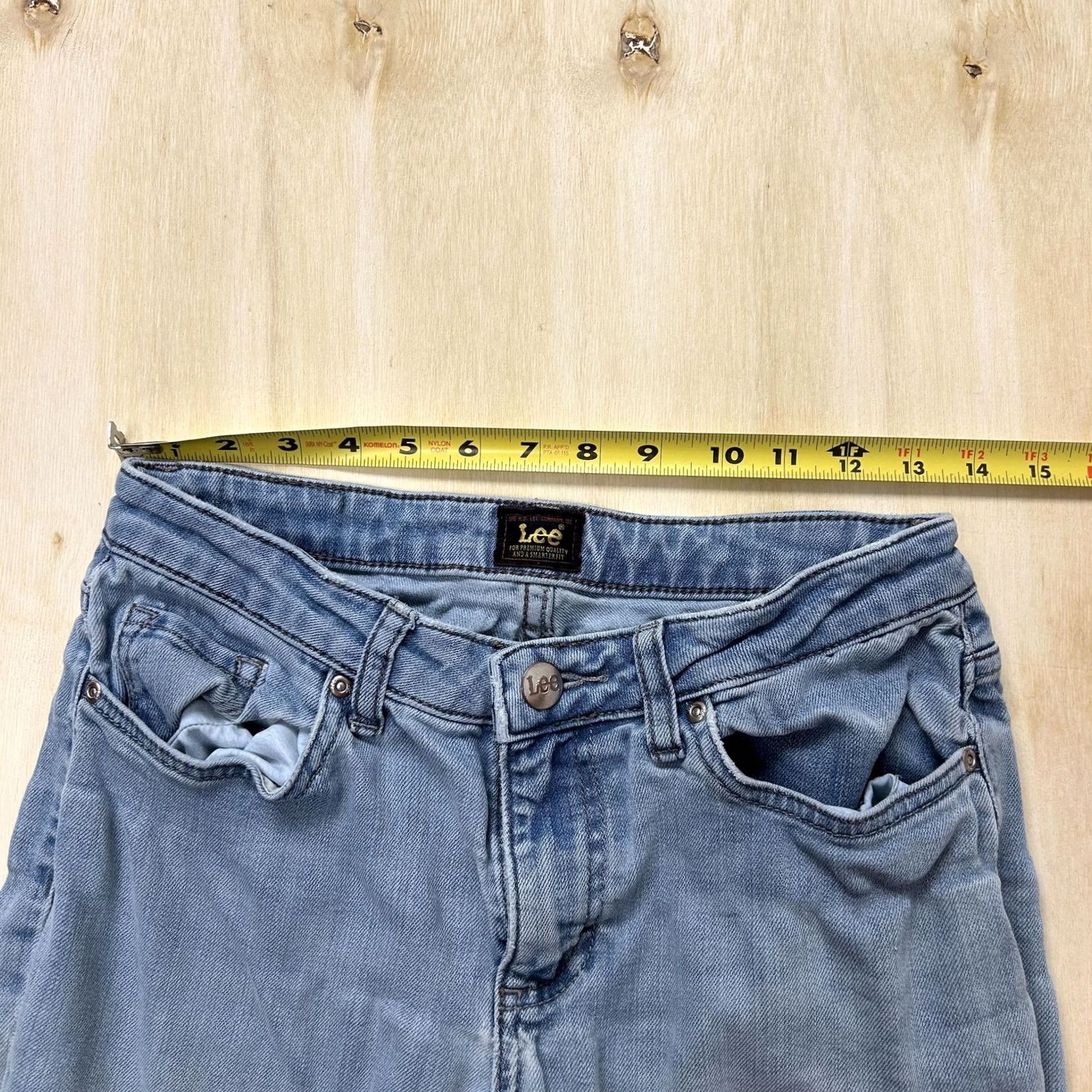 Lee Lee Jeans Womens 28x28 Light Wash Blue Mid Rise Straight Regular Denim Pants Size 28" / US 6 / IT 42 - 6 Thumbnail
