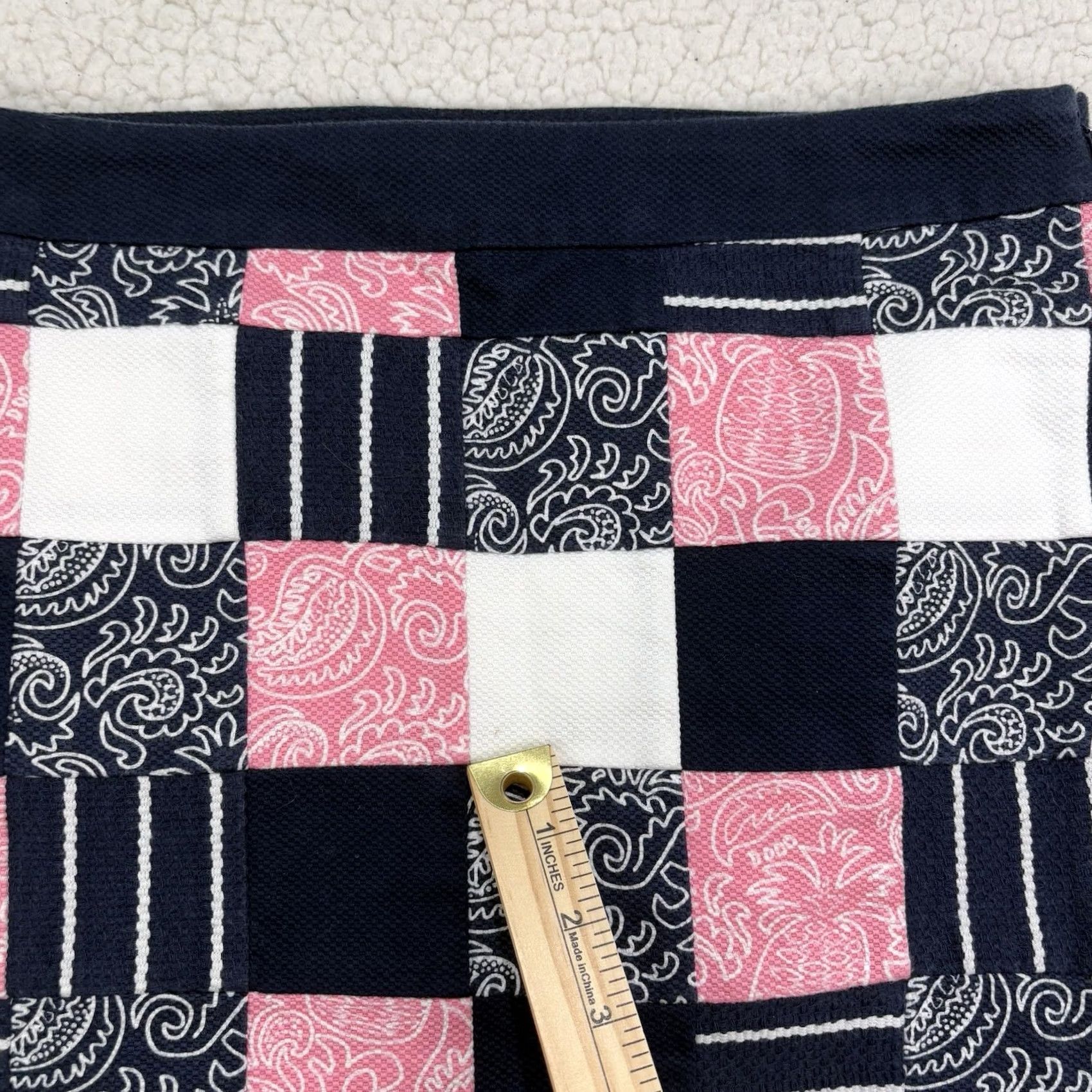 Vineyard Vines Vineyard Vines Skirt Womens 0 Mini Short Pink Navy White Paisley Stripe Multicolor Pattern Size 25" / US 0 / IT 36 - 2 Thumbnail