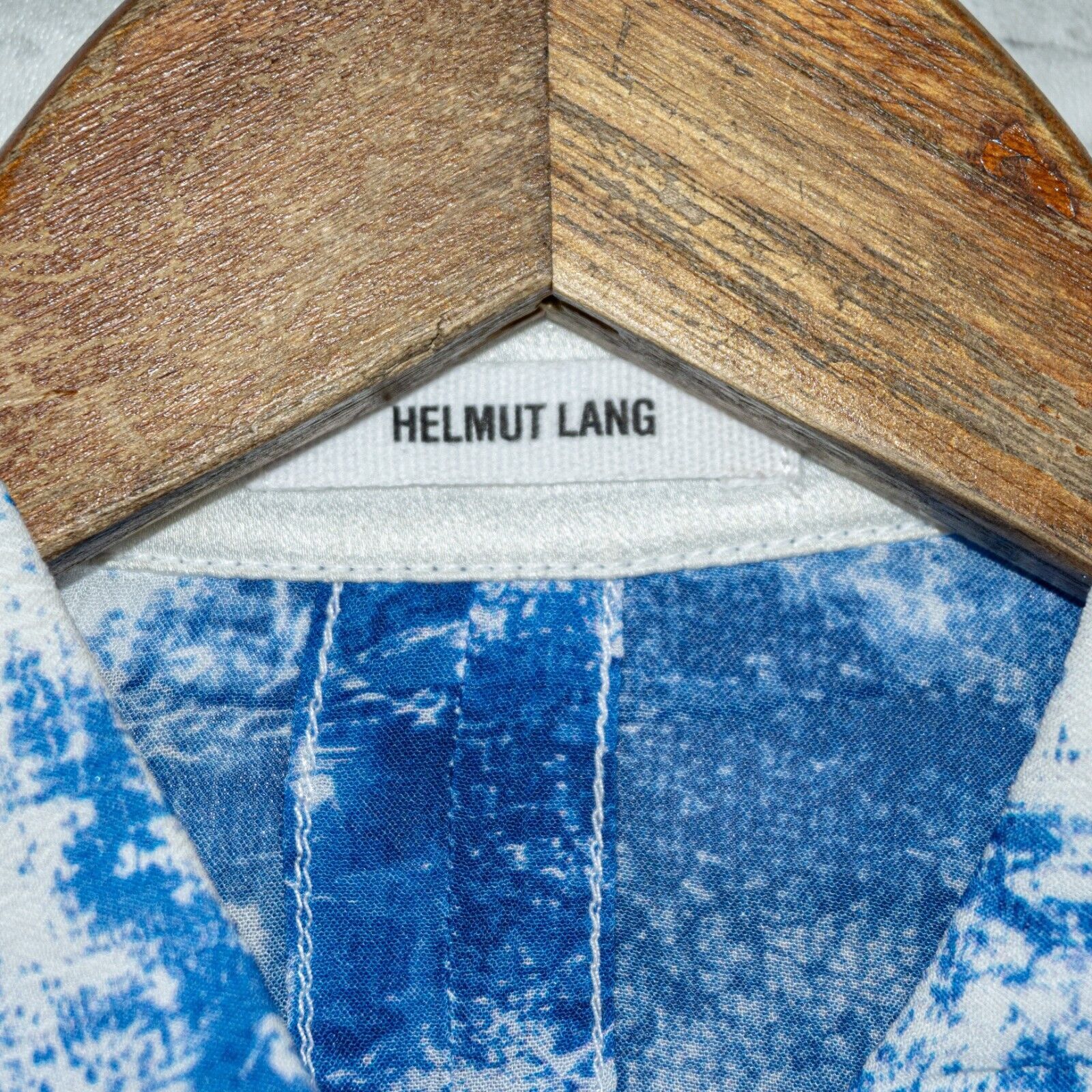 Helmut Lang HELMUT LANG Button up Shirt Blue white Print Long Sleeve Size L / US 10 / IT 46 - 3 Thumbnail