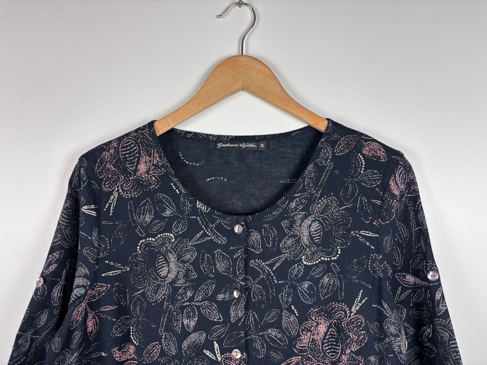 Gudrun Sjoden Gudrun Sjoden Floral Cotton Linen Black Dress Tunic Size M Size M / US 6-8 / IT 42-44 - 2 Thumbnail