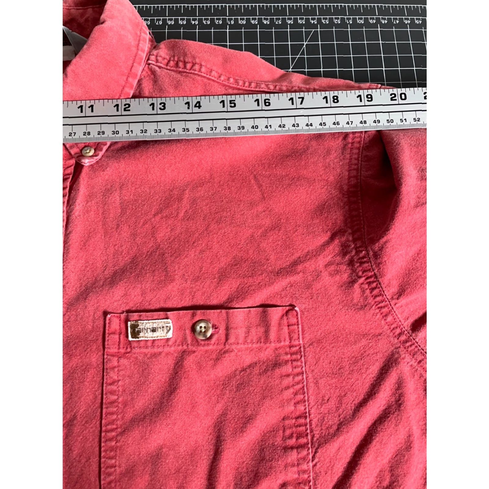 Carhartt VINTAGE Carhartt Work Shirt XL Red Long Sleeve Button-Up Rugged Outdoor Wear Mens Size US XL / EU 56 / 4 - 7 Thumbnail