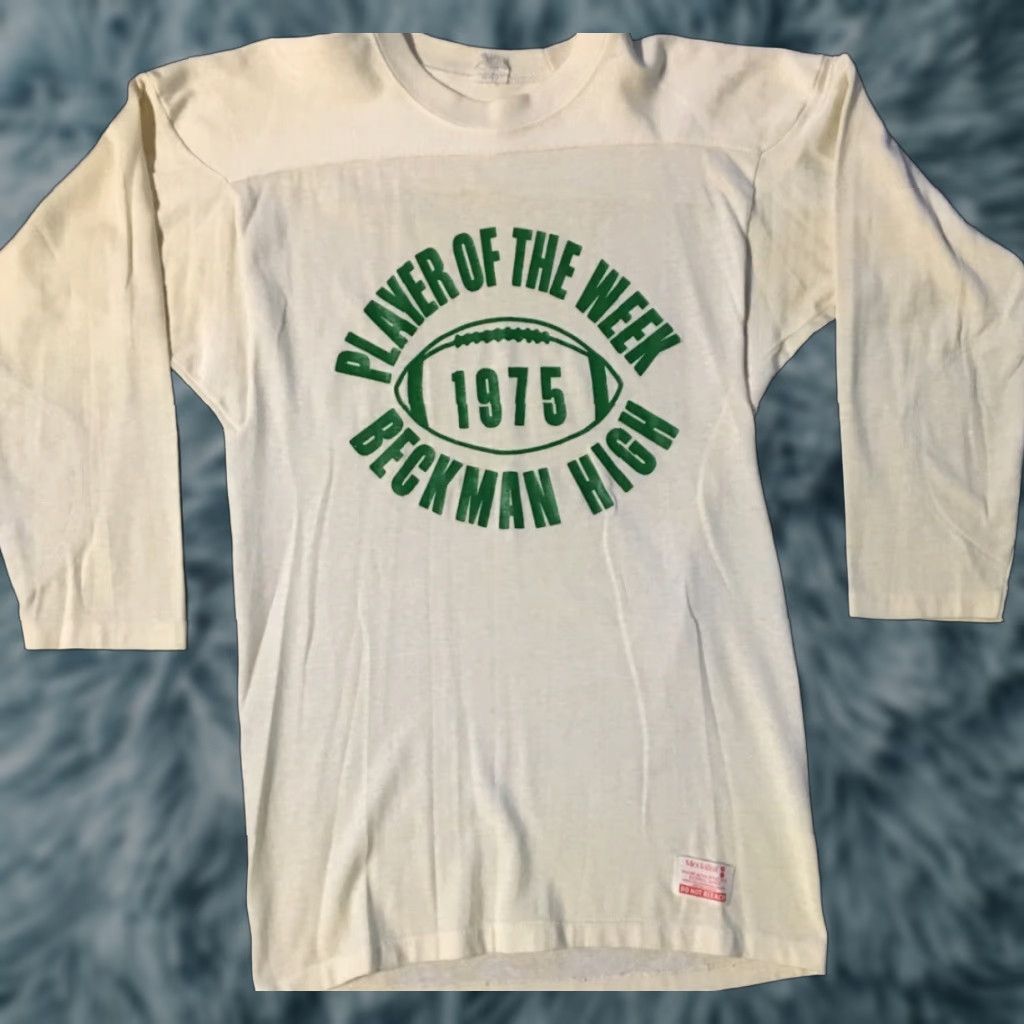 Vintage Vtg 70s Beckman High Player Of The Week Football Jersey M USA School 80s Grunge Size US M / EU 48-50 / 2 - 1 Thumbnail