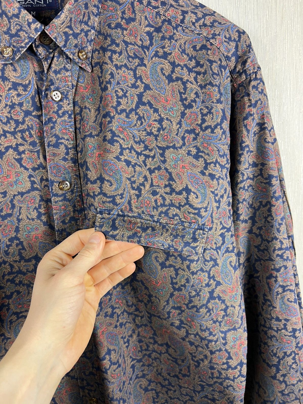 Gant Vintage 80s Gant baroque pattern retro pocket shirt cotton Size US M / EU 48-50 / 2 - 9 Thumbnail