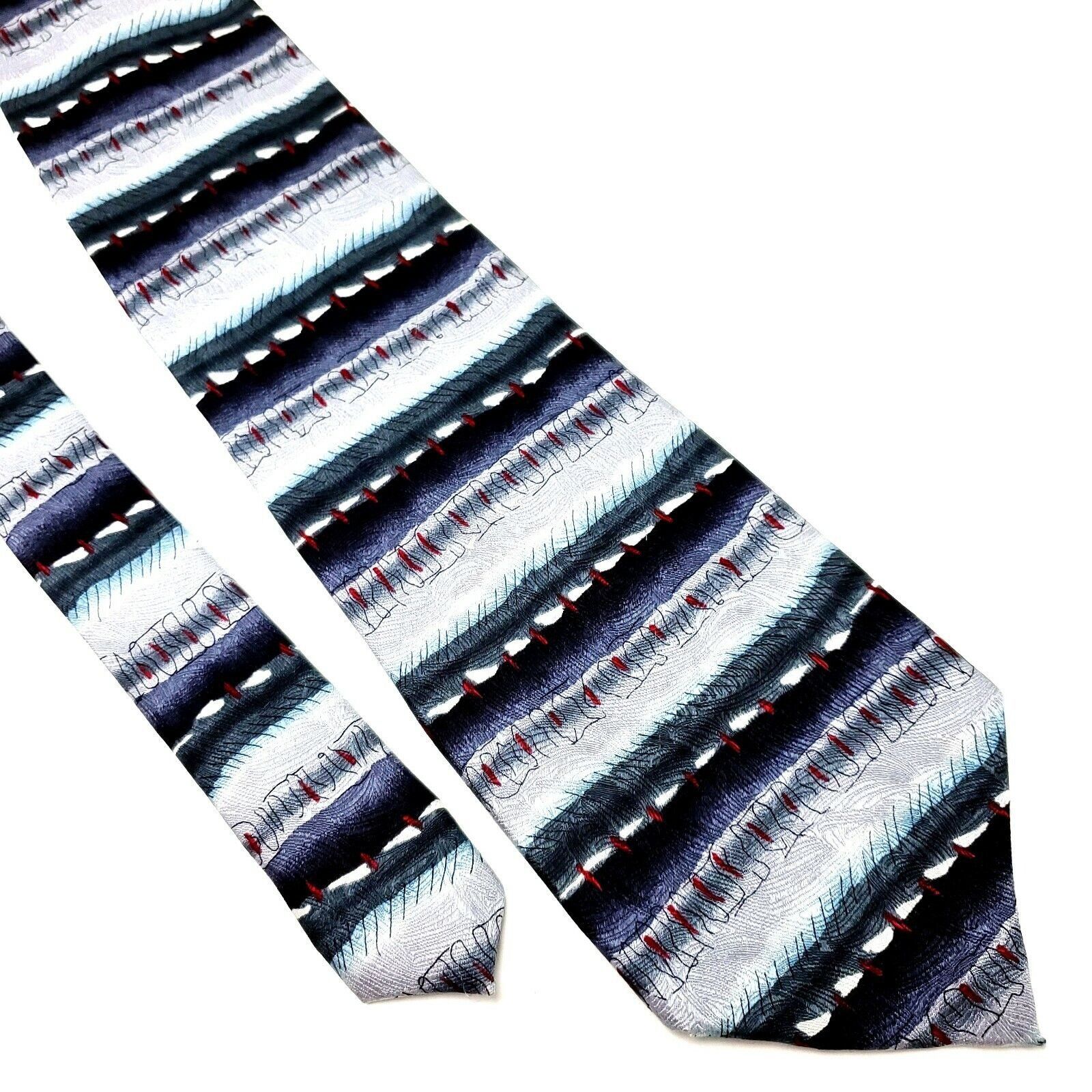 J Ferrar J Ferrar Silk Tie Abstract Silver Wide Print Size ONE SIZE - 1 Thumbnail