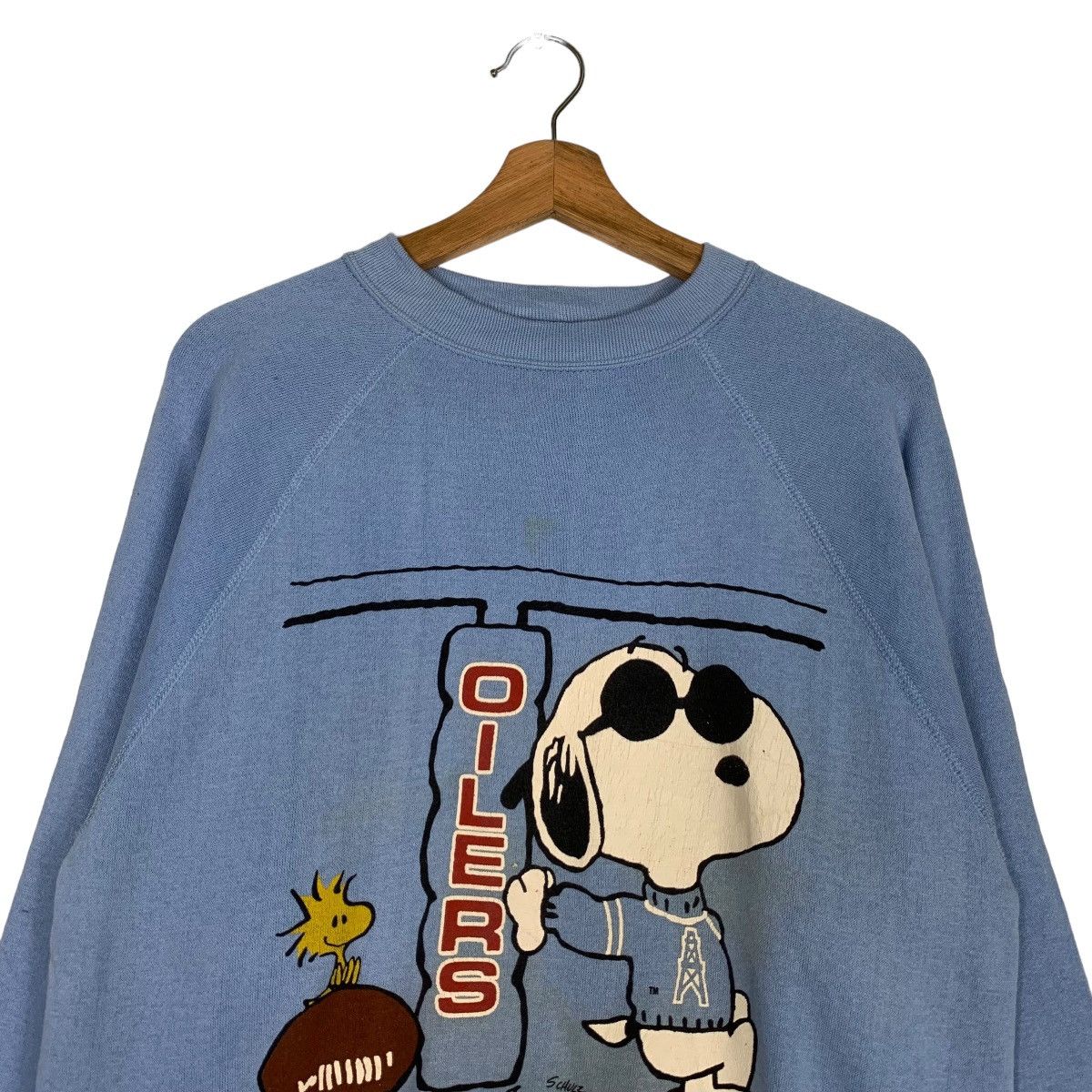 NFL OILERS JOE HOUSTON Snoopy Graphic Sweatshirt #0667-C31 Size US L / EU 52-54 / 3 - 2 Thumbnail
