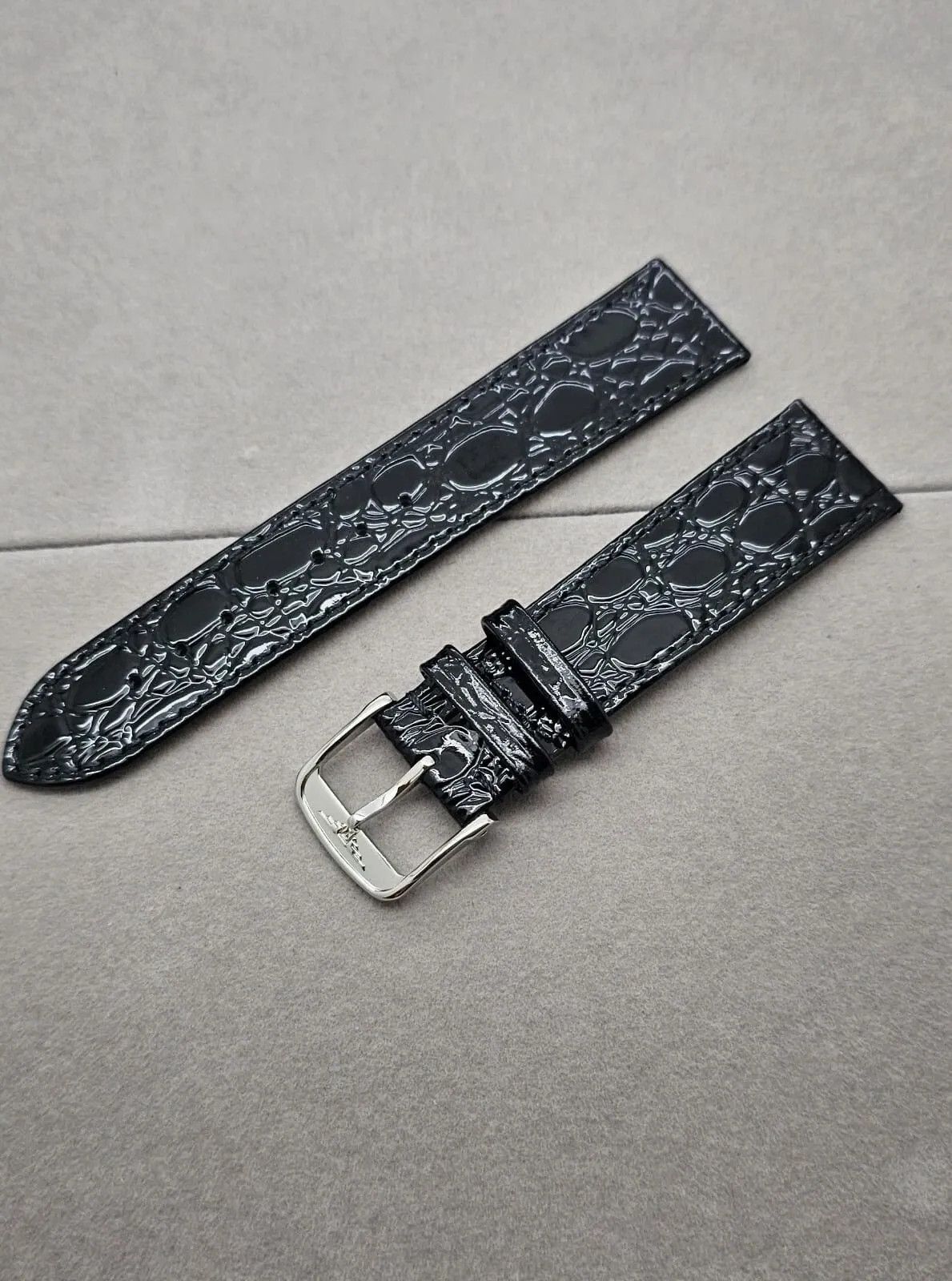 Longines - 20Mm Genuine Longines Leather Watch Strap in Black, Men's