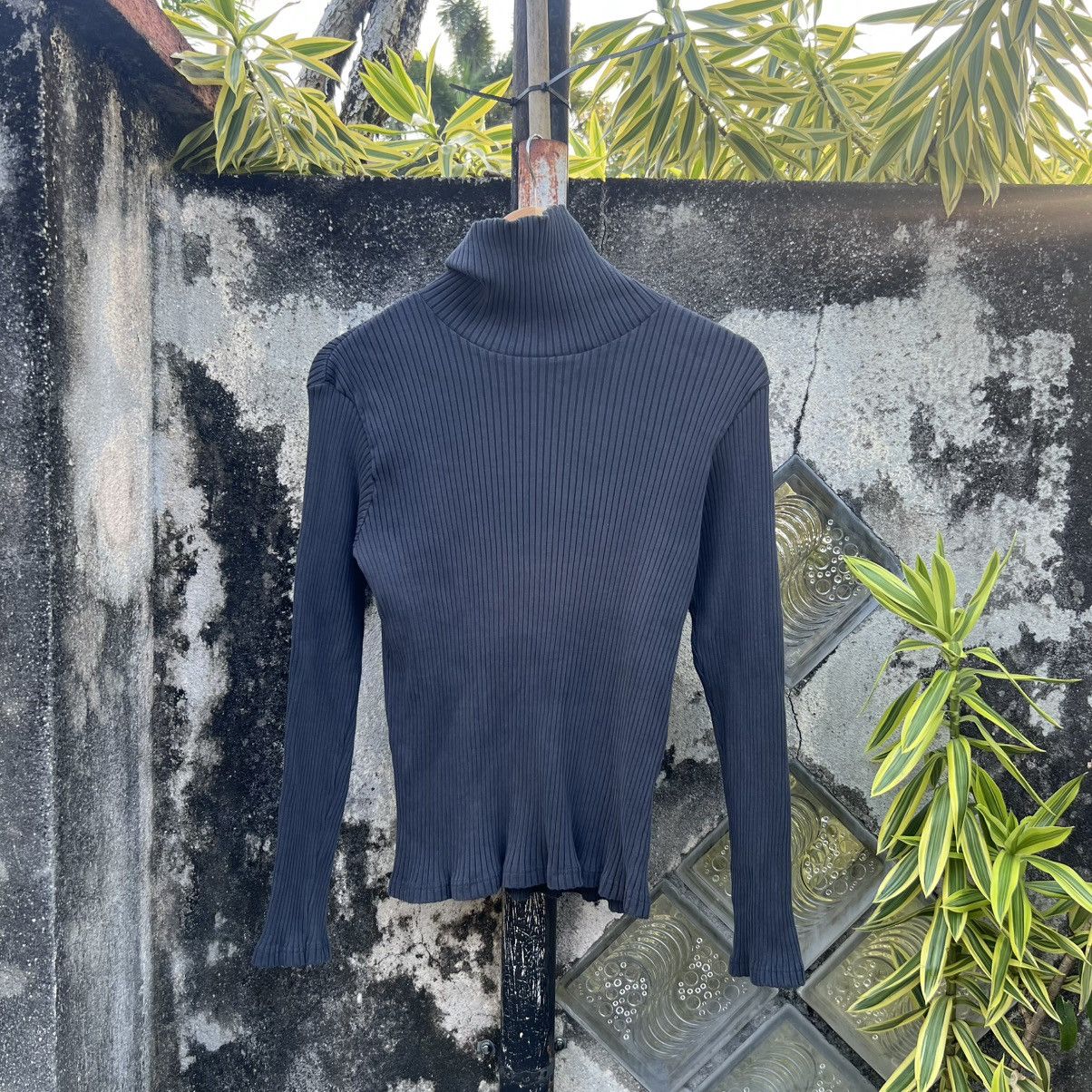 agnes b. “AGNES B.” GREY RIBBED TURTLENECK LONG SLEEVE KNIT TOP Size XS / US 0-2 / IT 36-38 - 1 Thumbnail