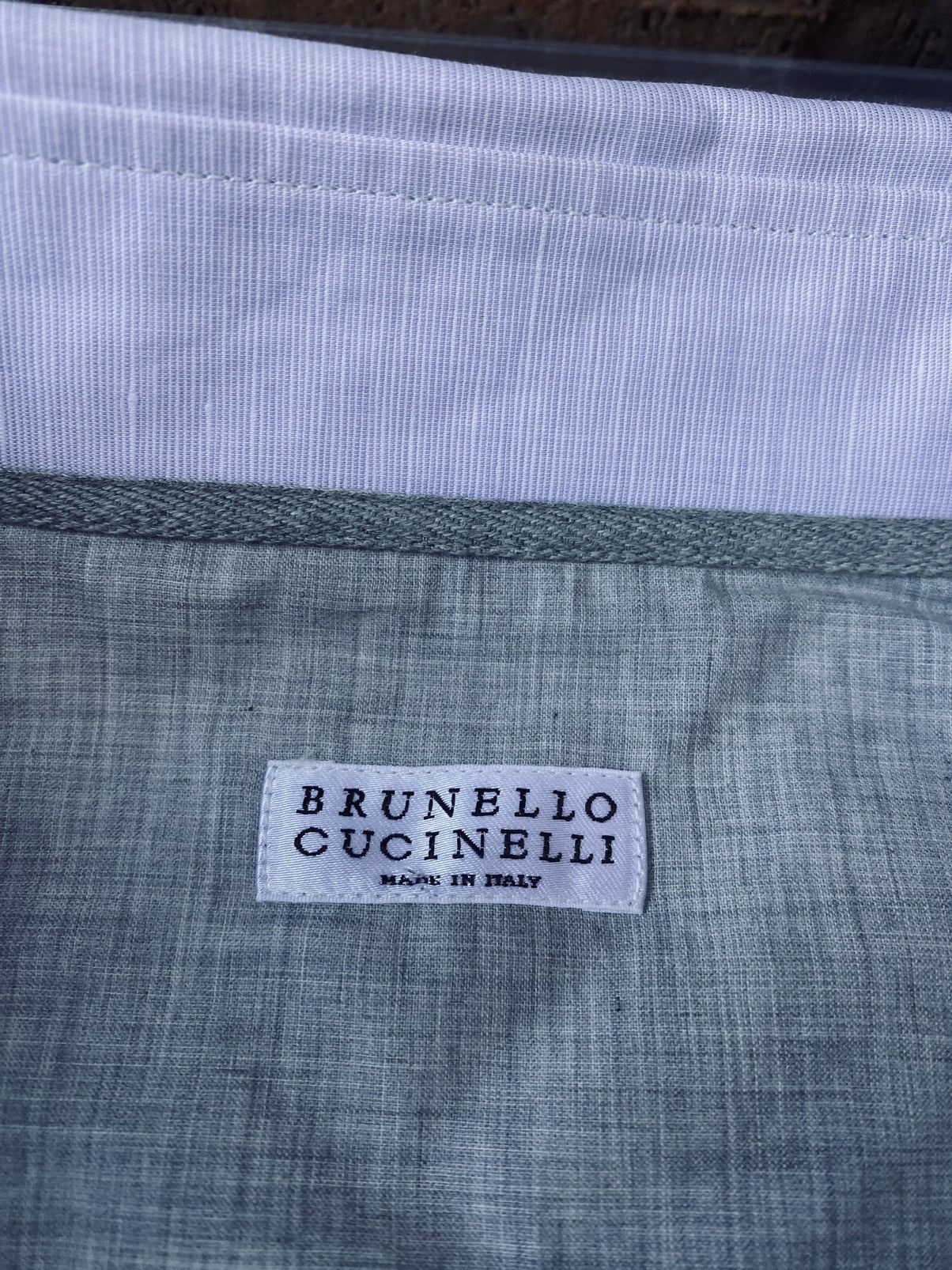 Brunello Cucinelli Brunello Cucinelli 🇮🇹 Light Blue Linen/Cotton shirt XL NWT Size US XL / EU 56 / 4 - 2 Thumbnail