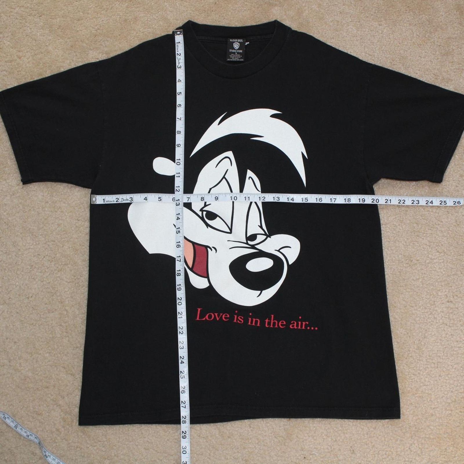 Other Black Vintage 90’s Looney Toons Pepé Le Pew Huge Graphic Tee Size US L / EU 52-54 / 3 - 3 Thumbnail