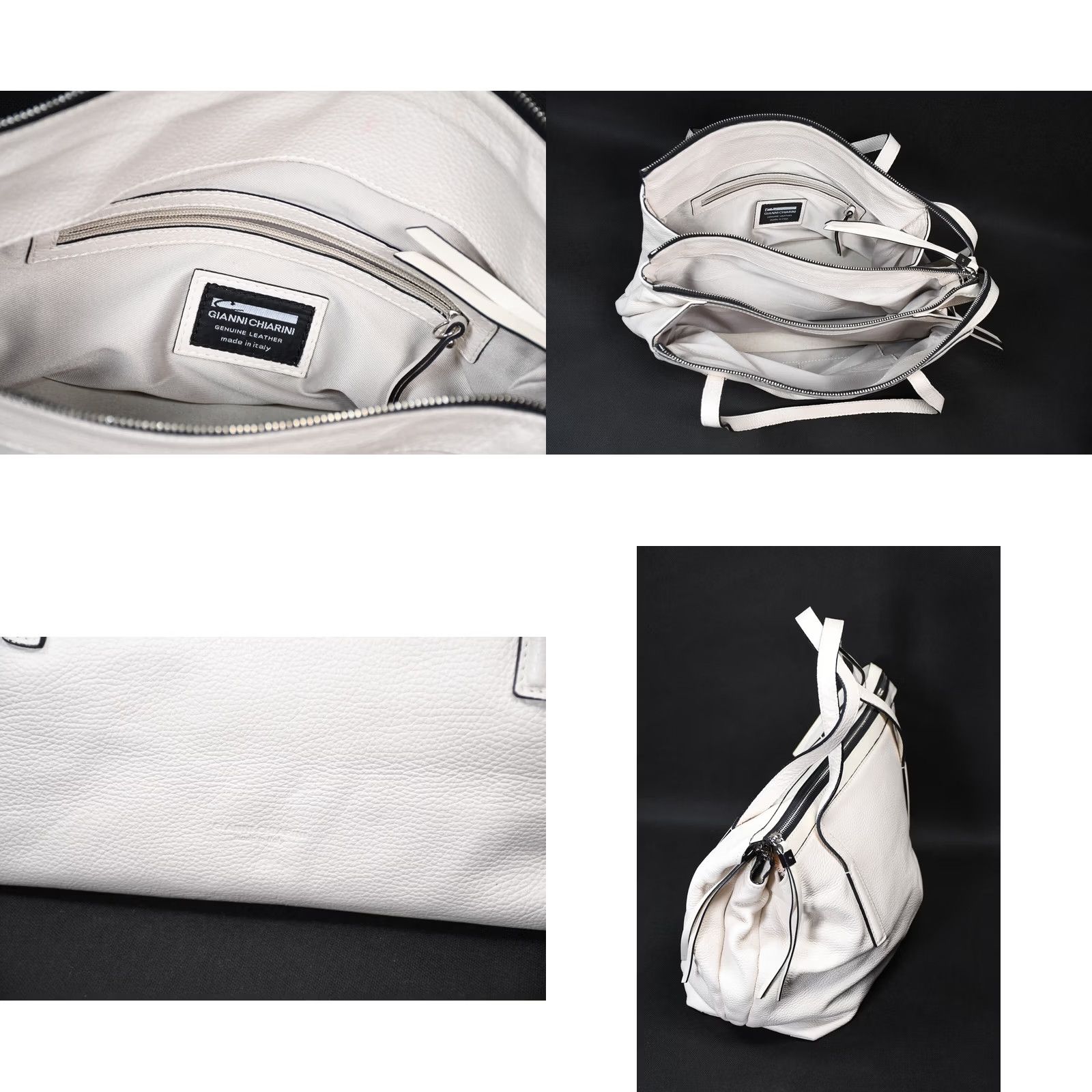 Gianni Chiarini GIANNI CHIARINI Ivory Leather Shoulder Bag Ladies Large Ivory Shoulder Bag Size ONE SIZE - 8 Thumbnail