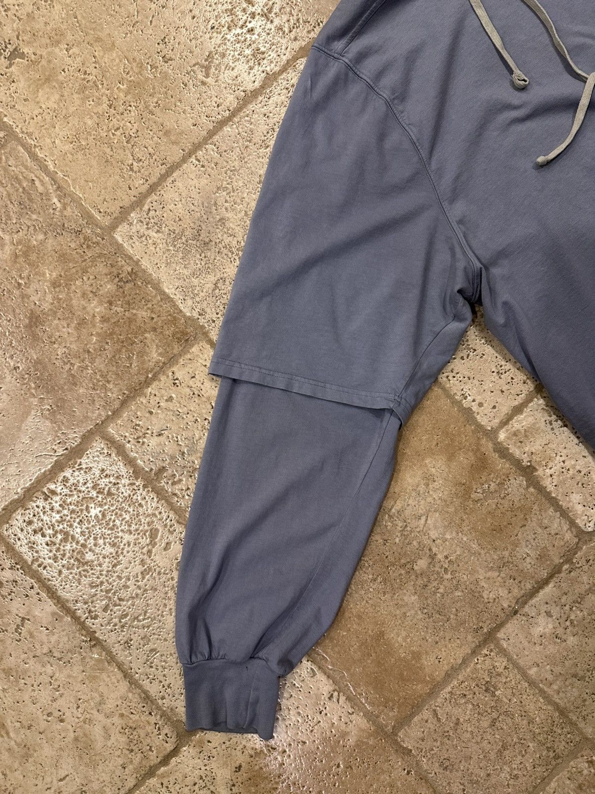 Rick Owens Rick Owens DRKSHDW Stone/Blue Purple Layered Hustler Hoodie Size US L / EU 52-54 / 3 - 5 Thumbnail
