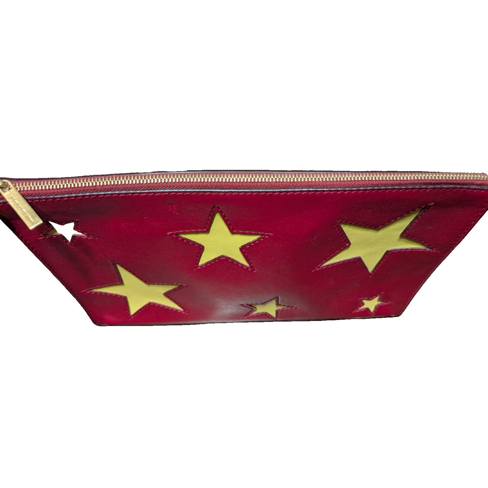 Stella McCartney STELLA MCCARTNEY Vegan Leather Red with stars Clutch EUC Size ONE SIZE - 2 Thumbnail
