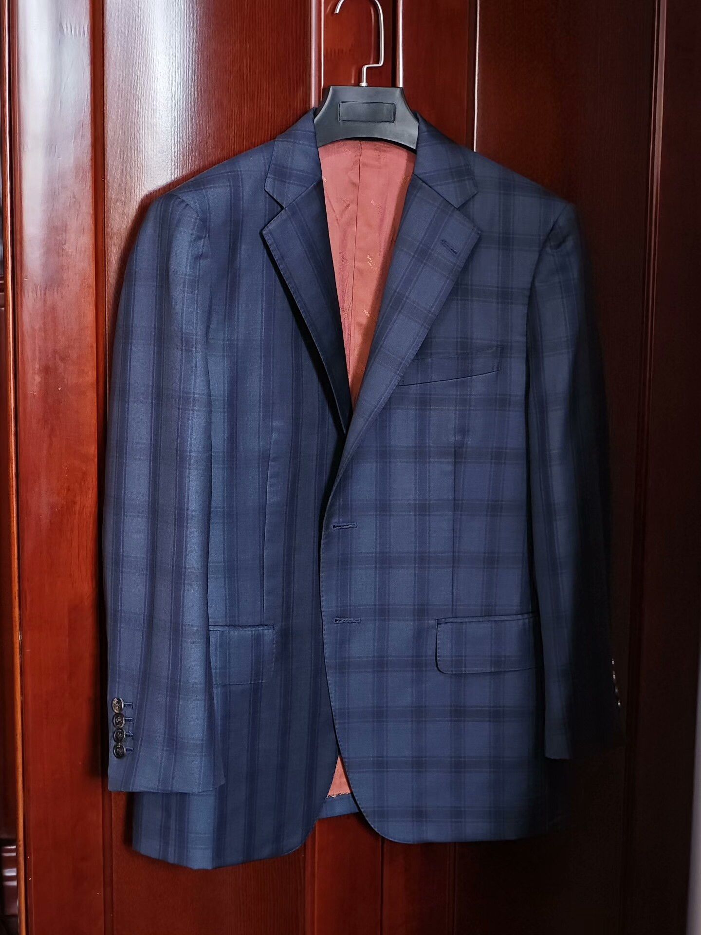 Ermenegildo Zegna Dormeuil Custom Blue Plaid Suit Size US M / EU 48-50 / 2 - 1 Thumbnail