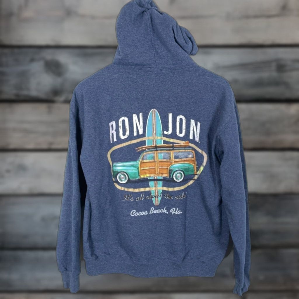 Ron Jon Surf Shop Ron Jon Surf Shop Hoodie Adult Medium Blue Pullover Sweatshirt Graphic Print Cars Classic Car Mens Size US M / EU 48-50 / 2 - 1 Thumbnail