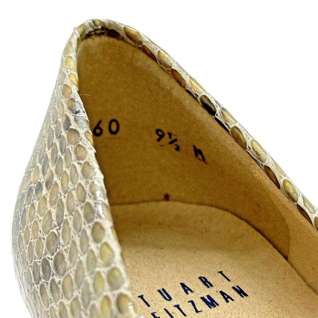 Stuart Weitzman Stuart Weitzman 9.5M Snakeskin Kitten Heel Pointed Tan Pumps Size US 9.5 / IT 39.5 - 11 Thumbnail