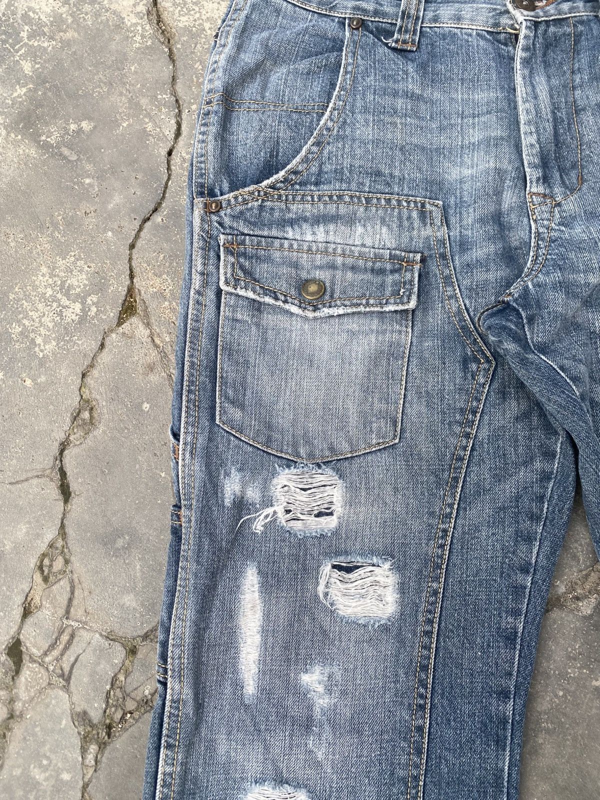 Japanese Brand FREE GATE Distressed Double Knee Jeans Size US 31 - 3 Thumbnail