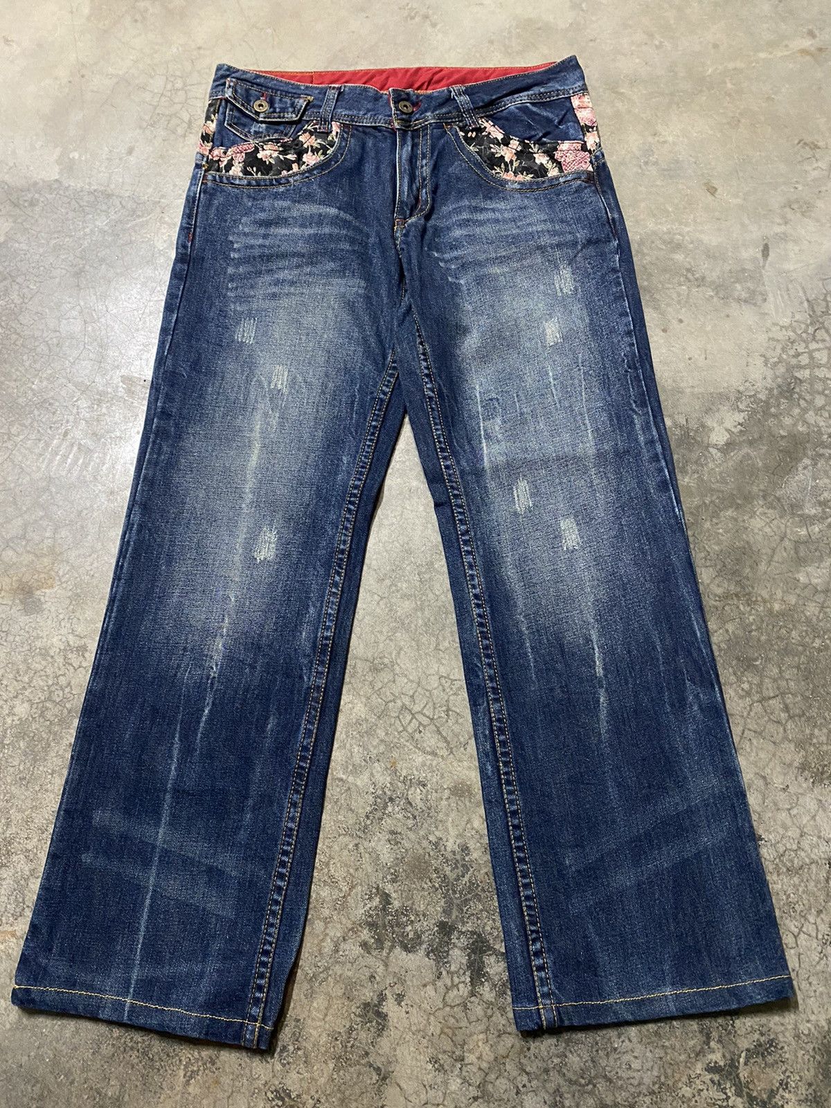 Hysteric Glamour × If Six Was Nine × Tornado Mart Baggy Jeans Japanese Infinity Embroidery Sukajan Japan Size US 34 / EU 50 - 7 Thumbnail